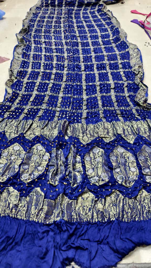 Bandhani Hand Bandhej Saree with Nakshi All-Over Work