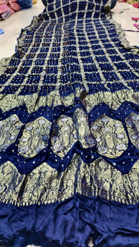 Bandhani Hand Bandhej Saree with Nakshi All-Over Work