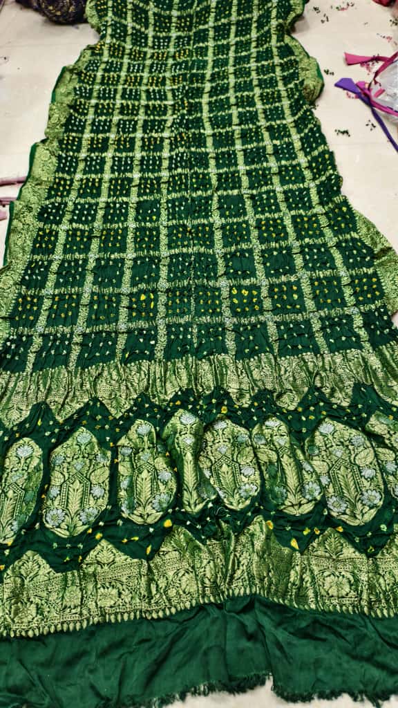 Bandhani Hand Bandhej Saree with Nakshi All-Over Work