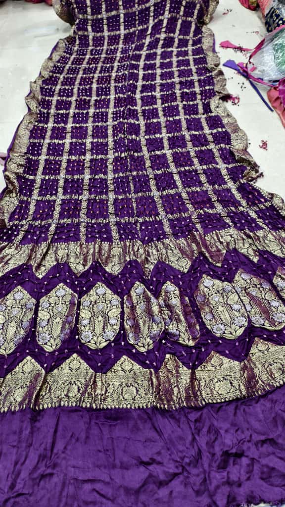 Bandhani Hand Bandhej Saree with Nakshi All-Over Work