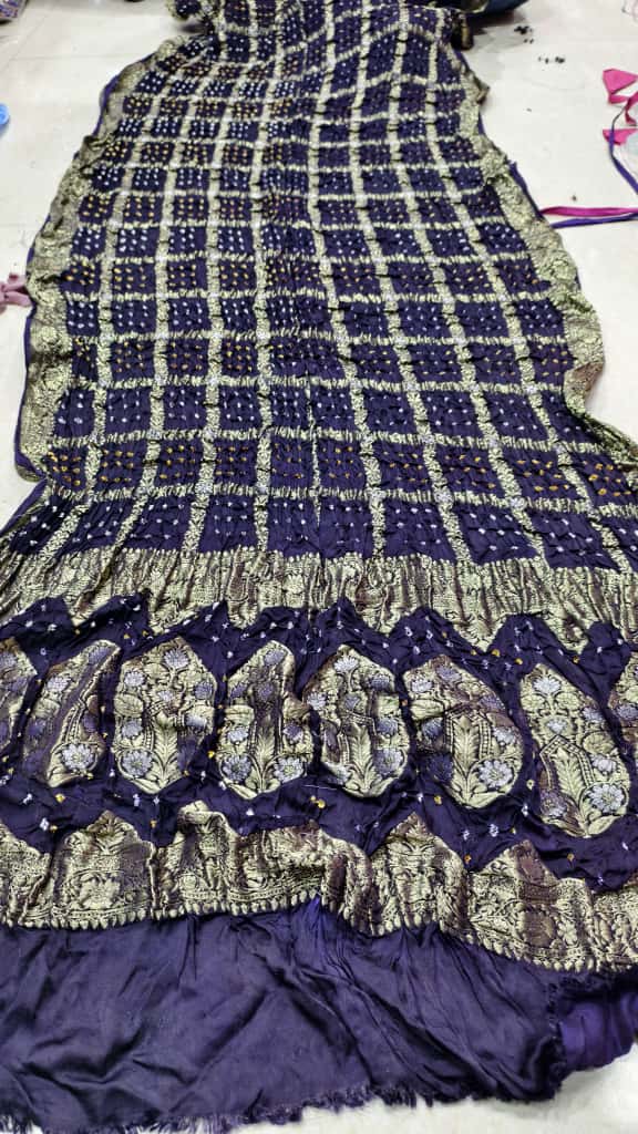 Bandhani Hand Bandhej Saree with Nakshi All-Over Work
