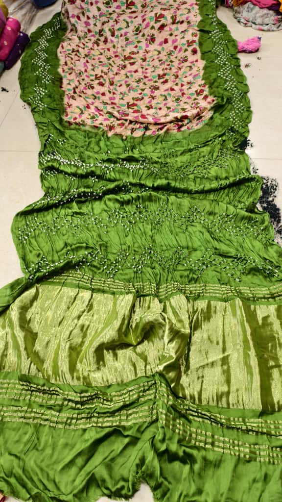 Digital Print with Hand Bandhej Saree