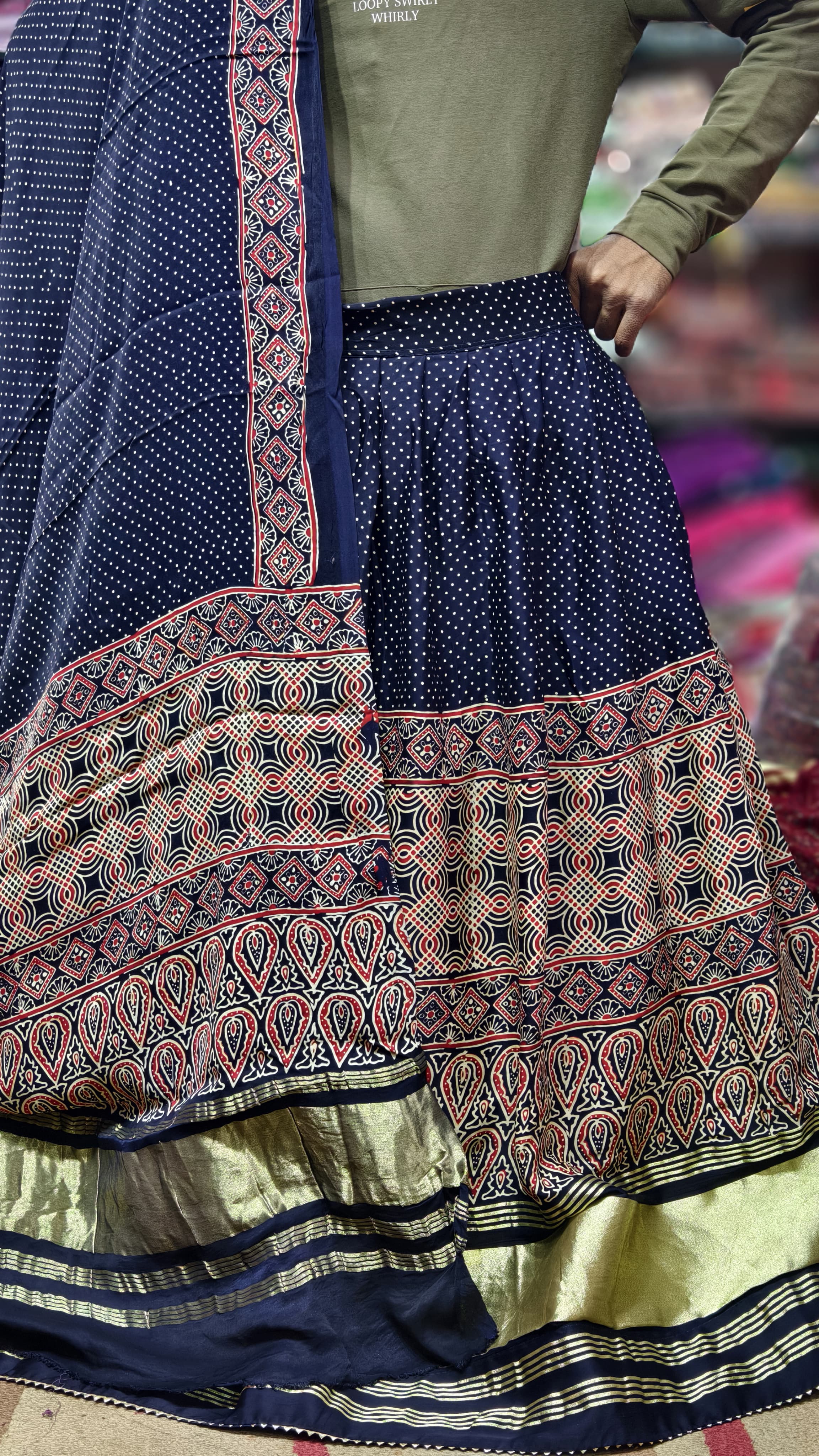 Pure Gaji Silk Chaniya Choli with Heavy Lagdi Pallu