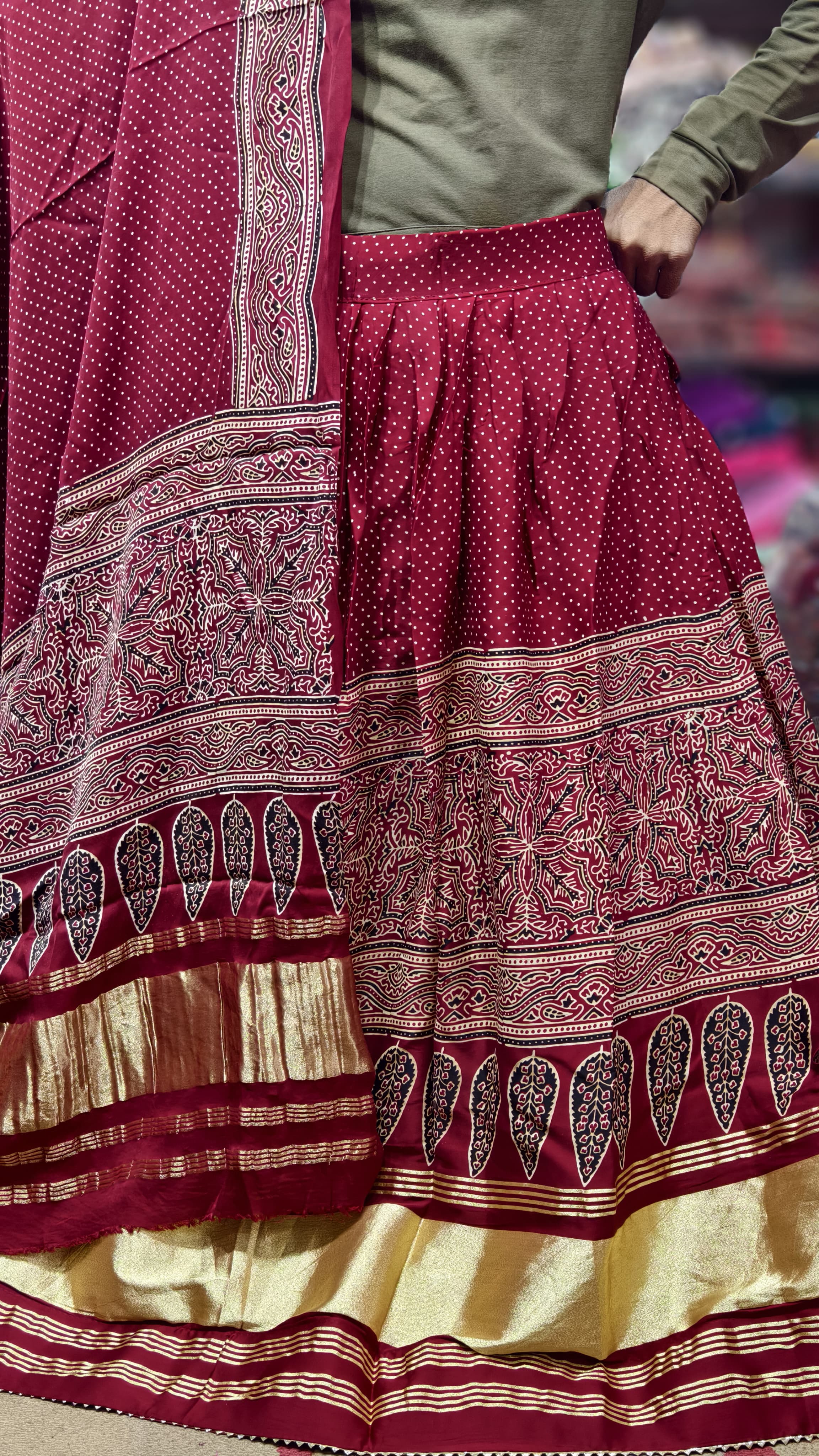 Pure Gaji Silk Chaniya Choli with Heavy Lagdi Pallu