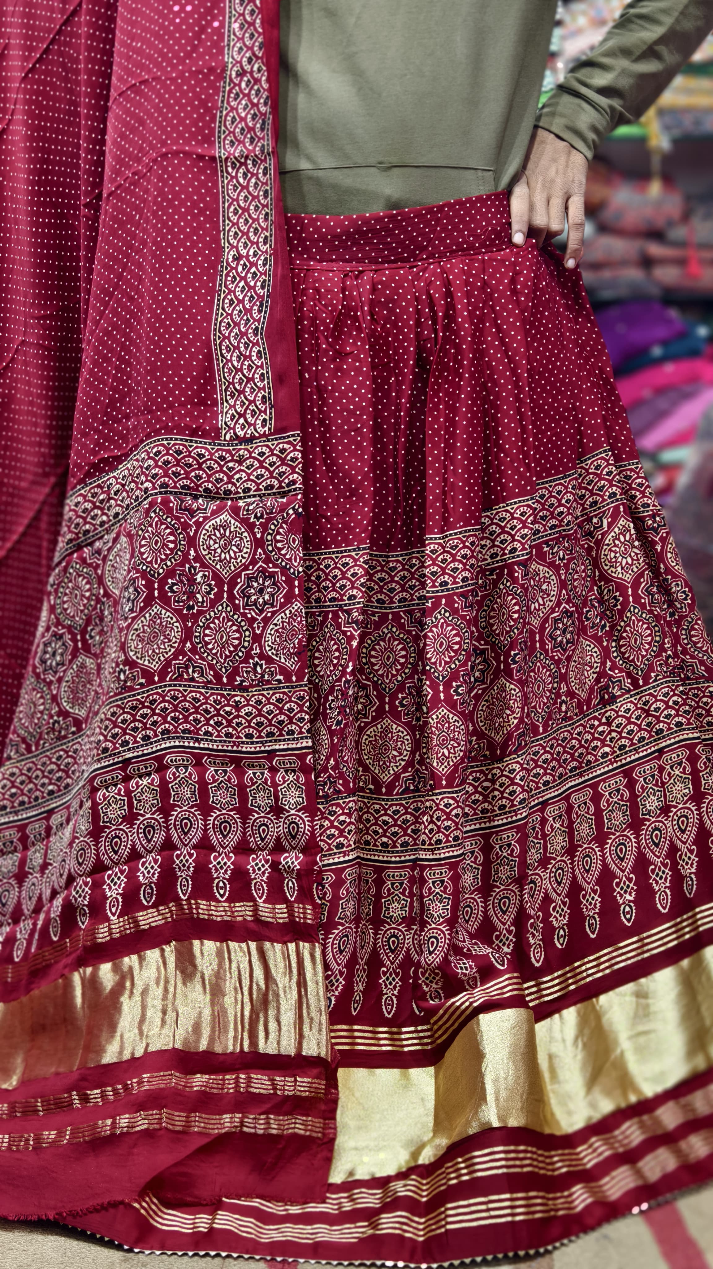 Pure Gaji Silk Chaniya Choli with Heavy Lagdi Pallu