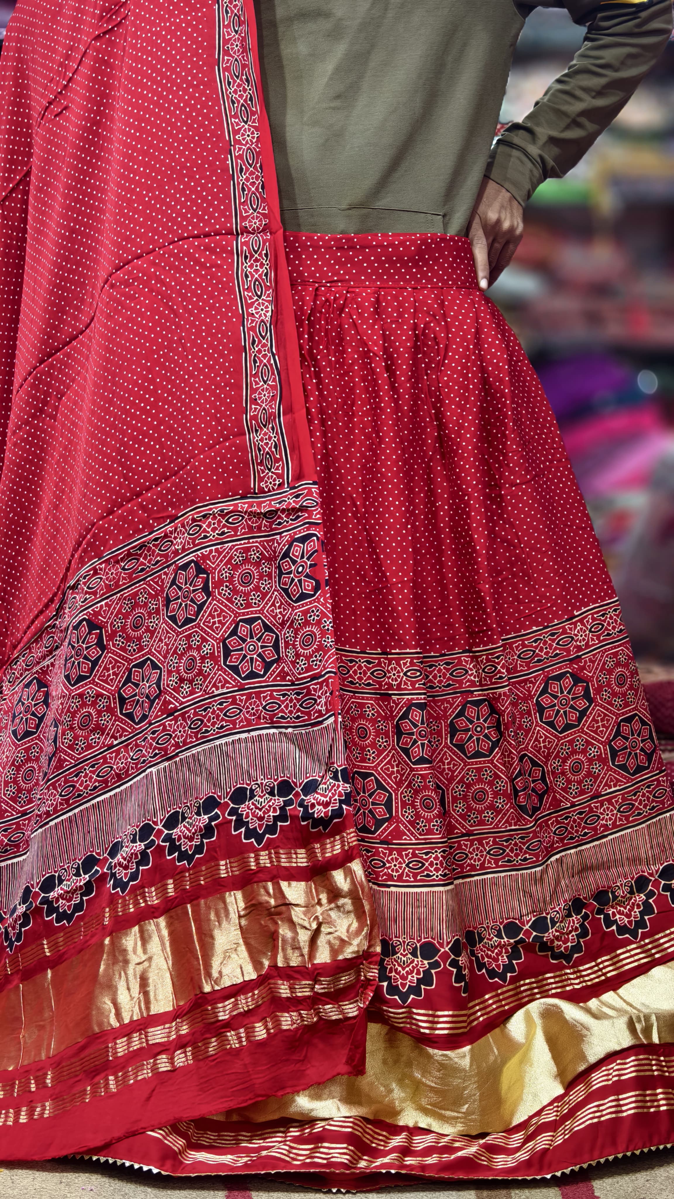 Pure Gaji Silk Chaniya Choli with Heavy Lagdi Pallu