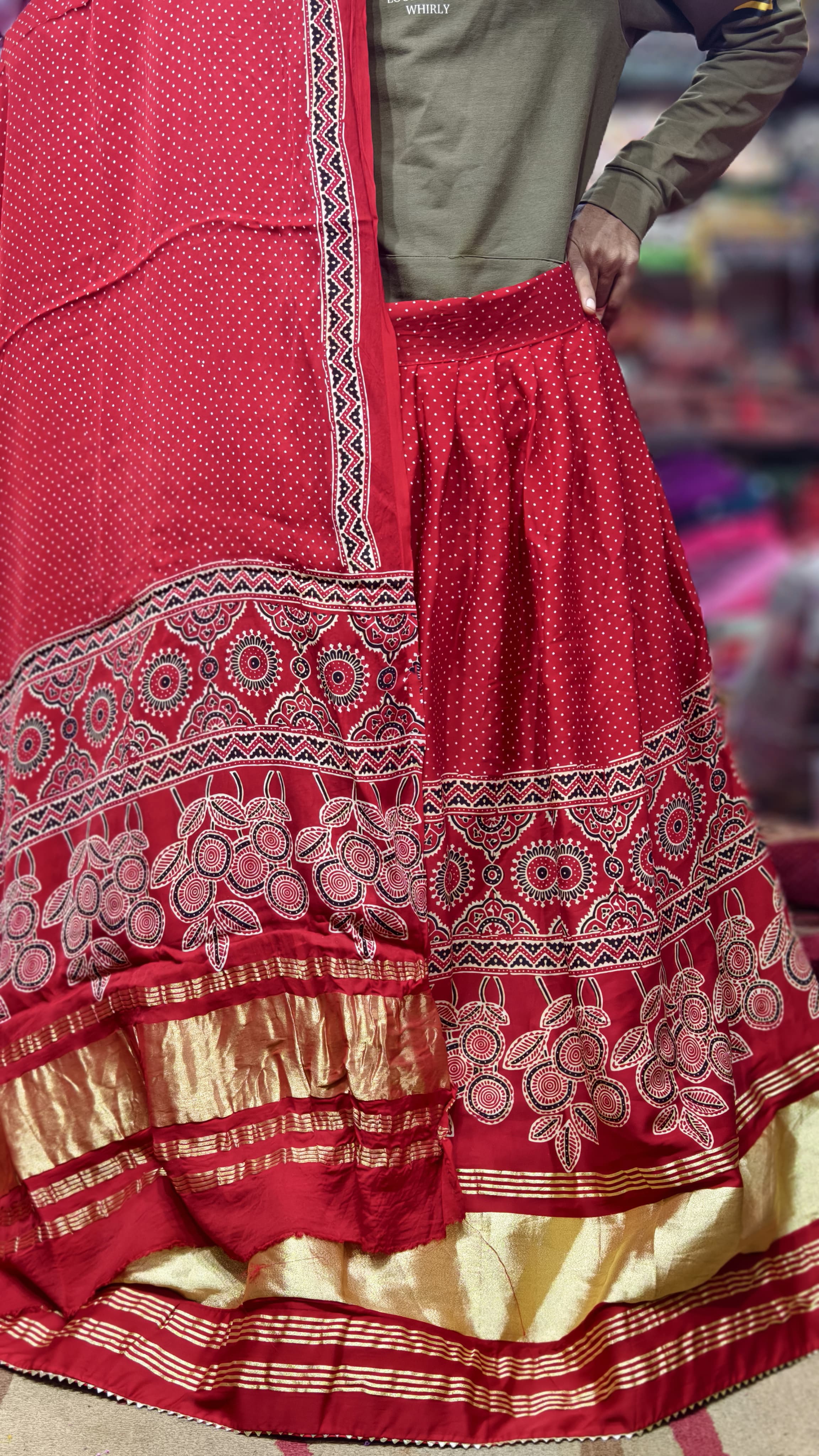 Pure Gaji Silk Chaniya Choli with Heavy Lagdi Pallu