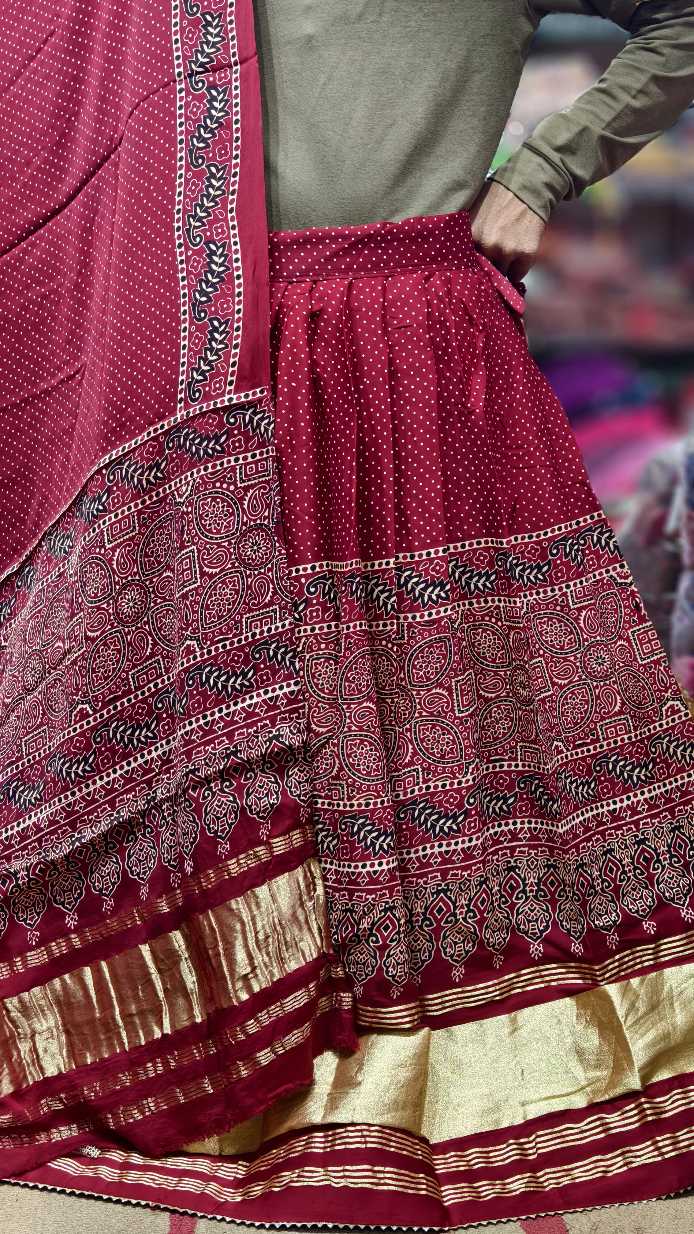 Pure Gaji Silk Chaniya Choli with Heavy Lagdi Pallu