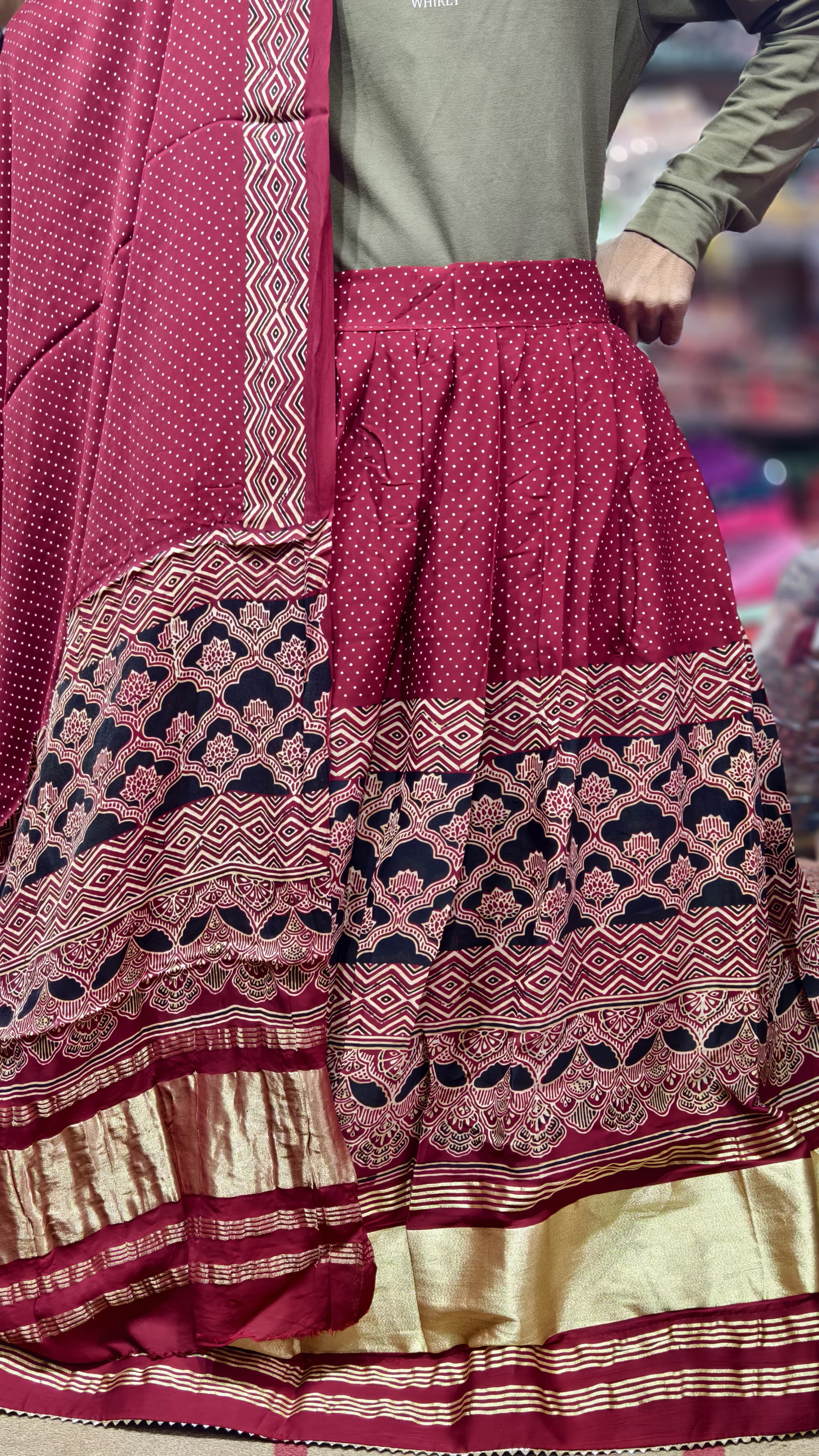 Pure Gaji Silk Chaniya Choli with Heavy Lagdi Pallu