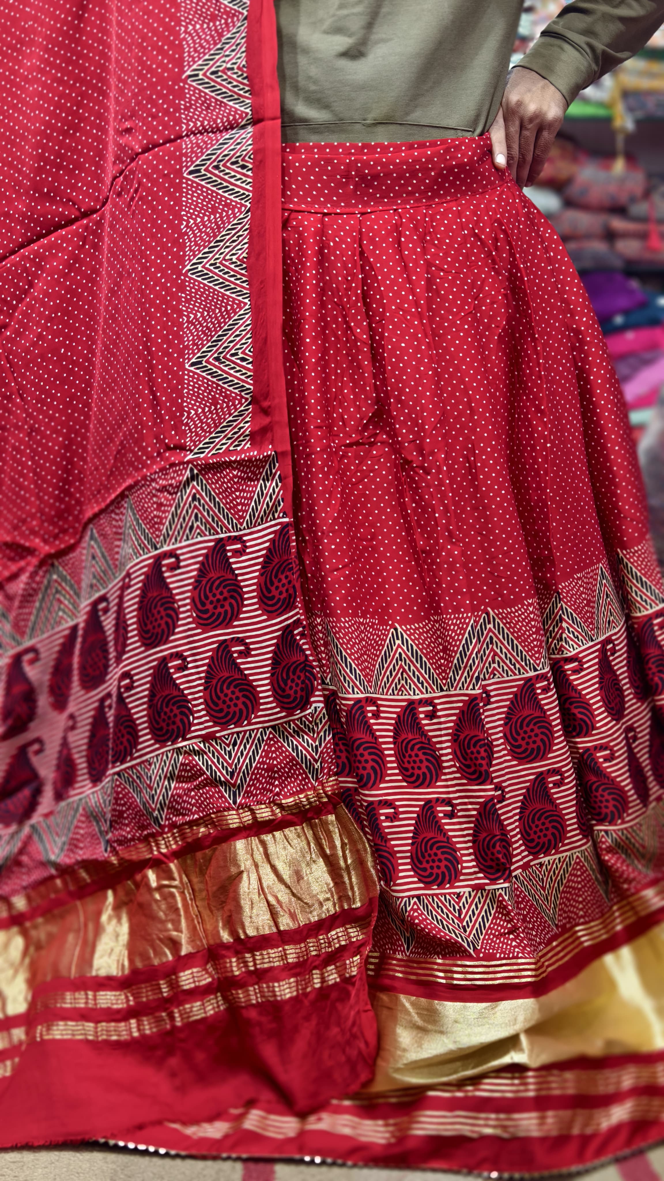 Pure Gaji Silk Chaniya Choli with Heavy Lagdi Pallu