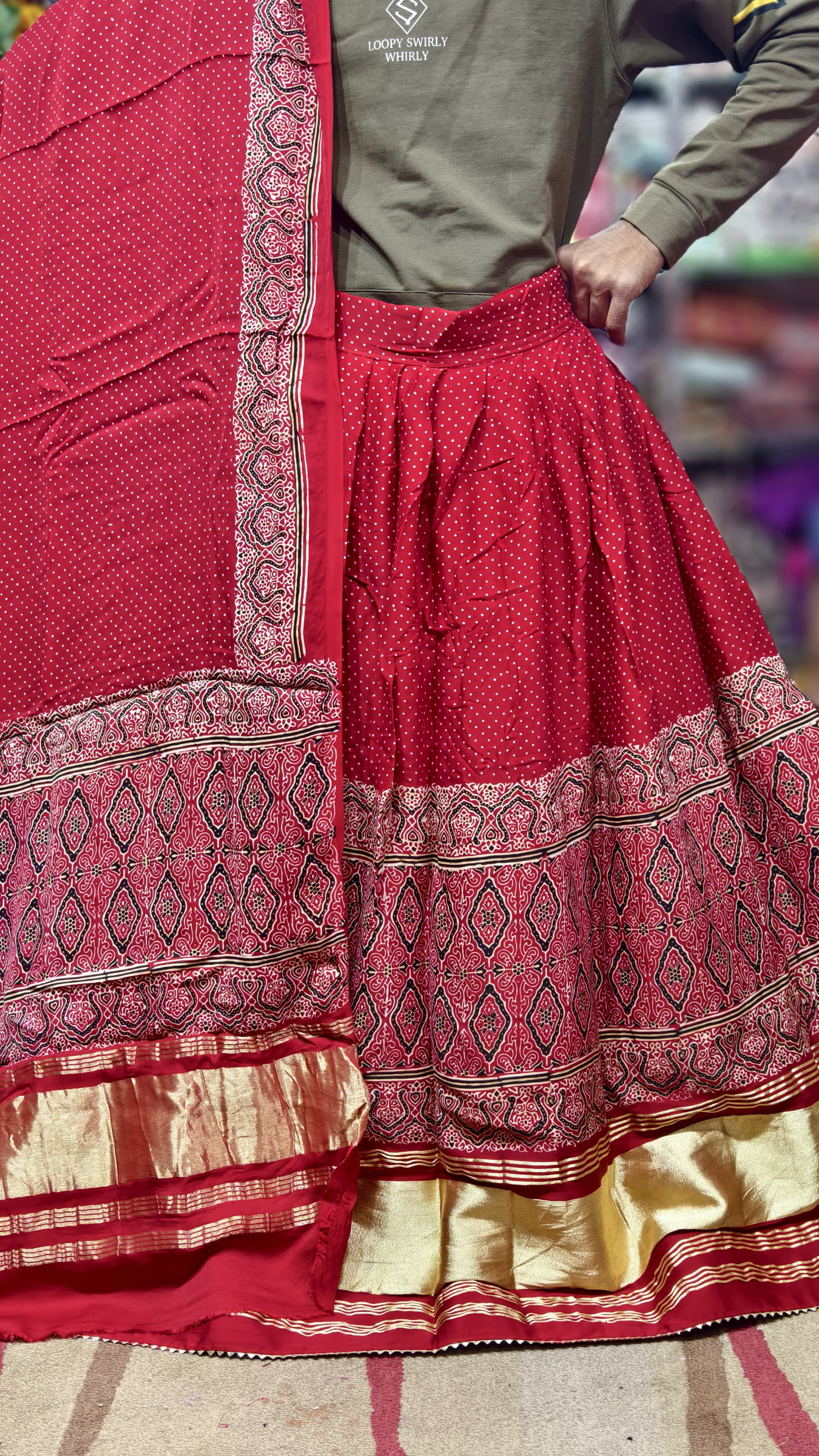 Pure Gaji Silk Chaniya Choli with Heavy Lagdi Pallu