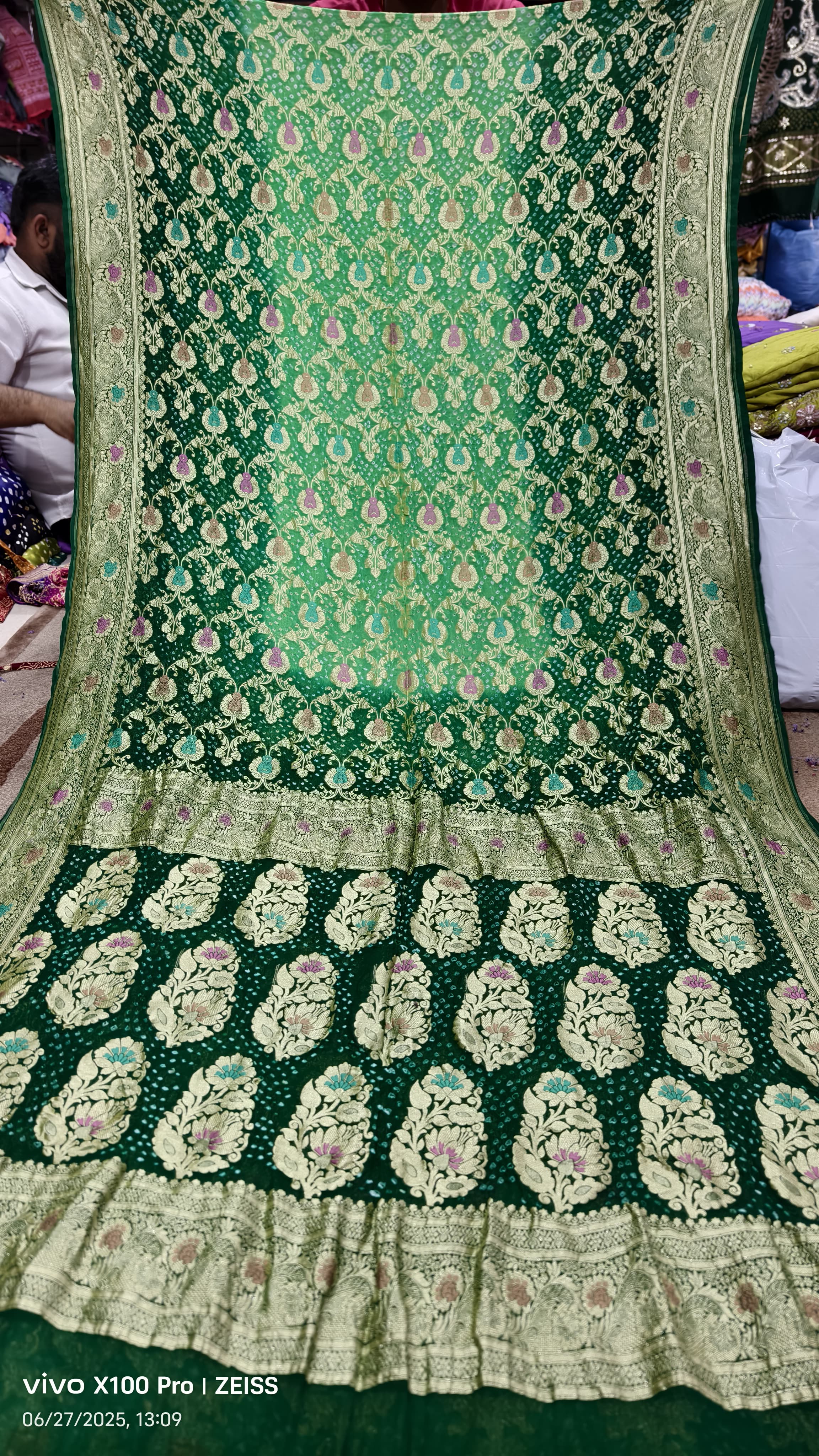 Pure Banarasi Georgette Upada Minakari Saree