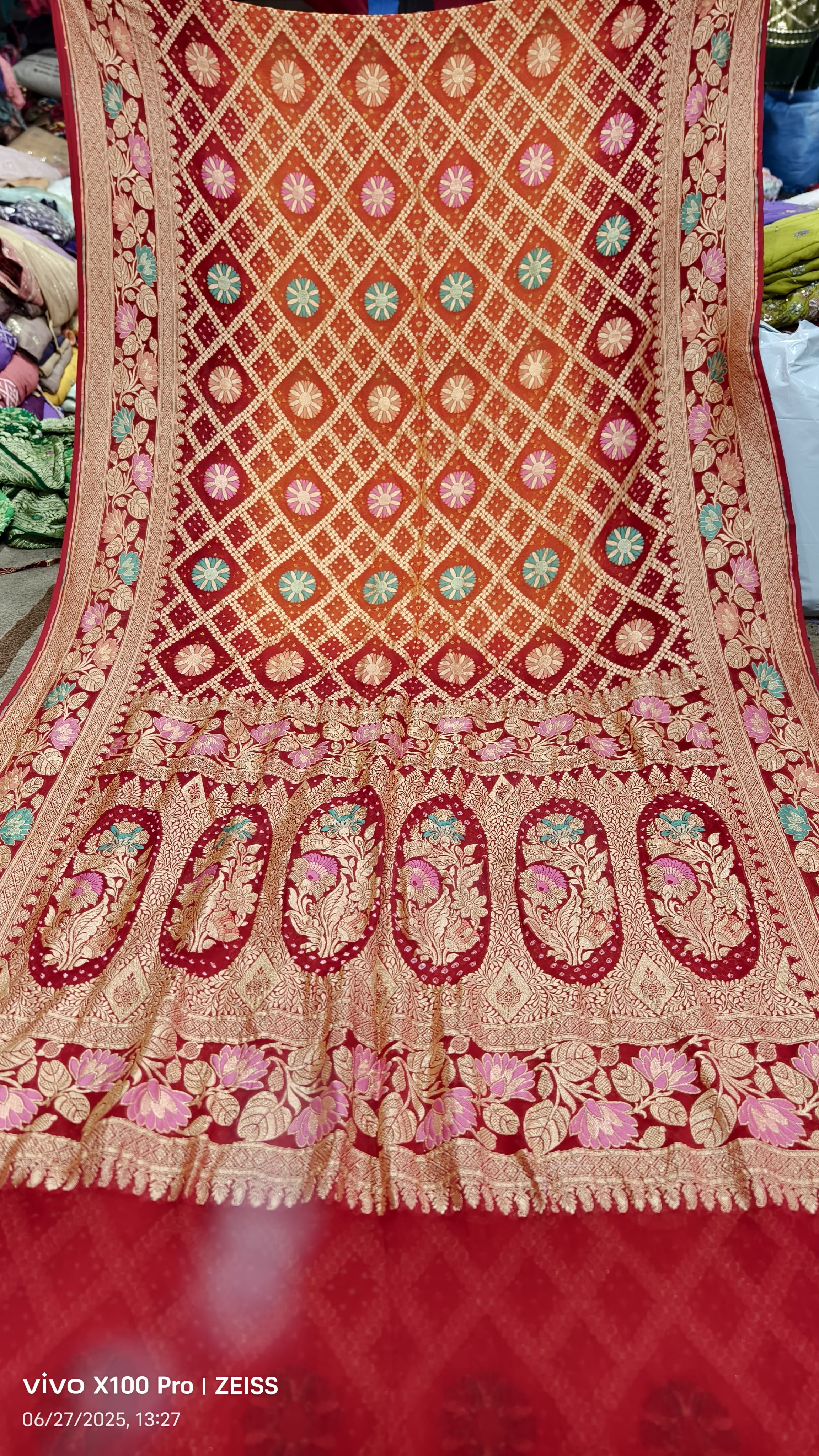 Pure Banarasi Georgette Upada Minakari Saree