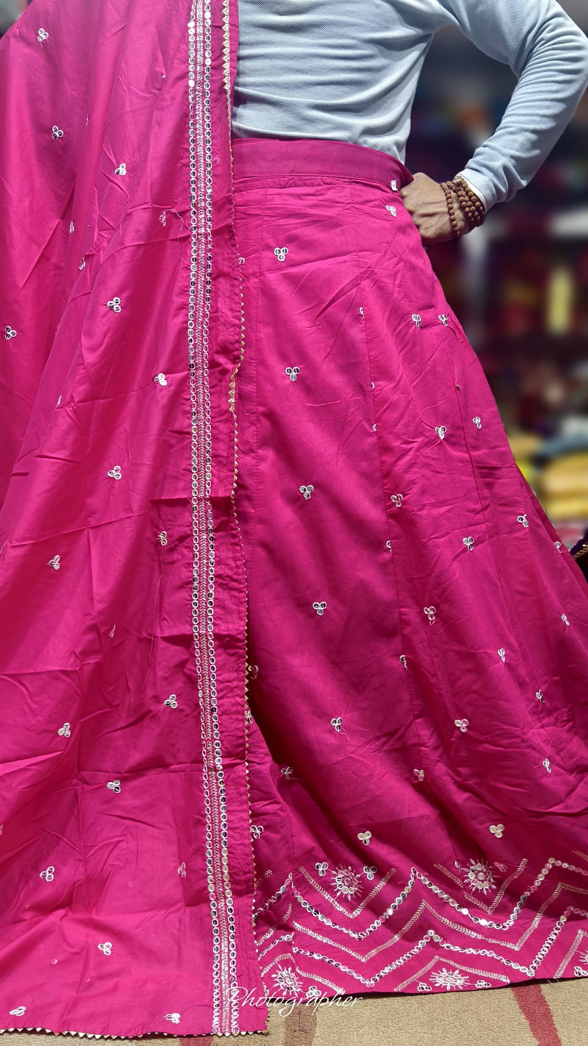 Mal Cotton Fabric Ghagra Choli with Full Work