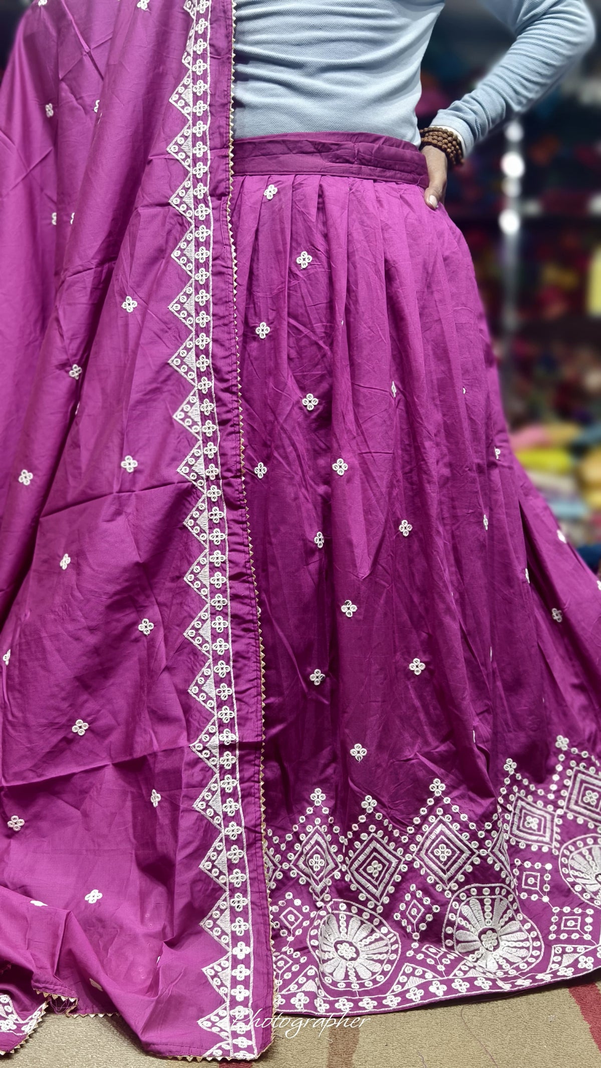 Mal Cotton Fabric Ghagra Choli with Full Work