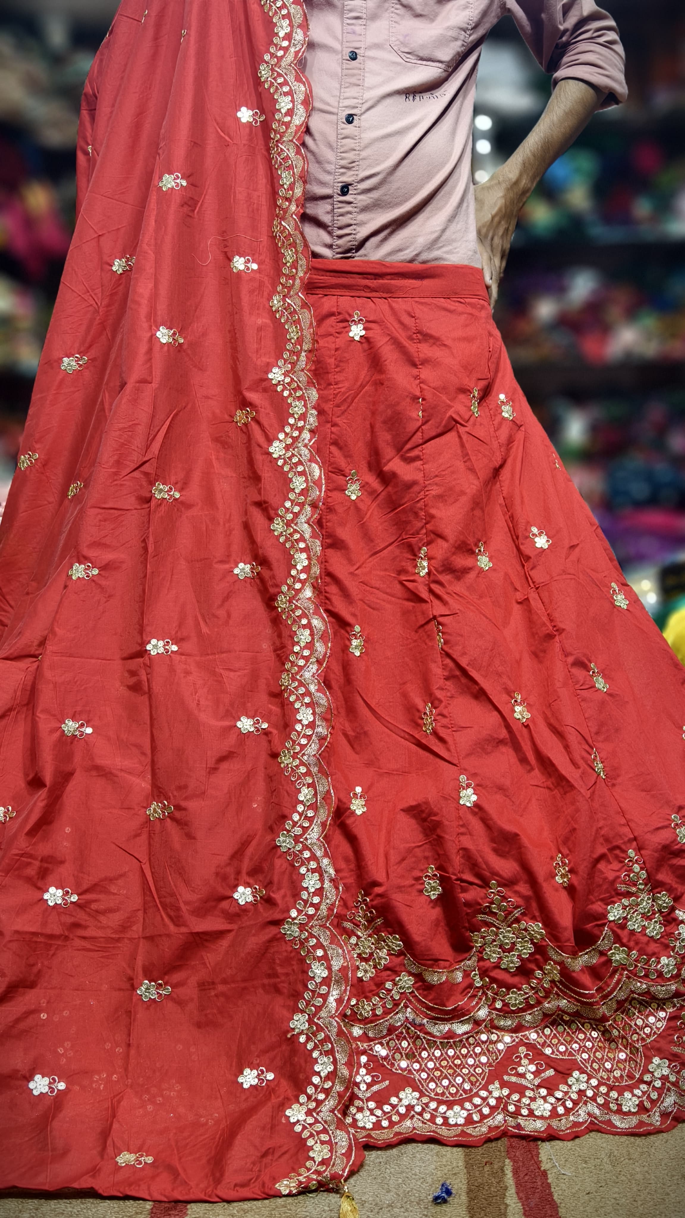 Mal Cotton Fabric Ghagra Choli with Full Work