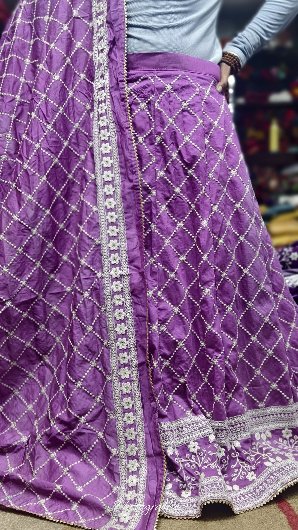 Mal Cotton Fabric Ghagra Choli with Full Work