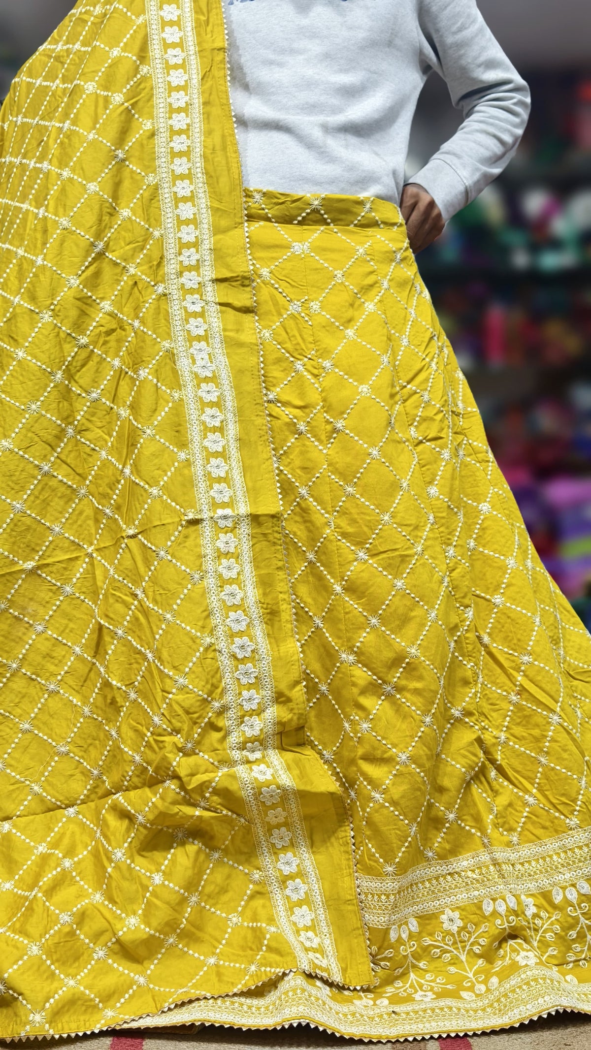 Mal Cotton Fabric Ghagra Choli with Full Work