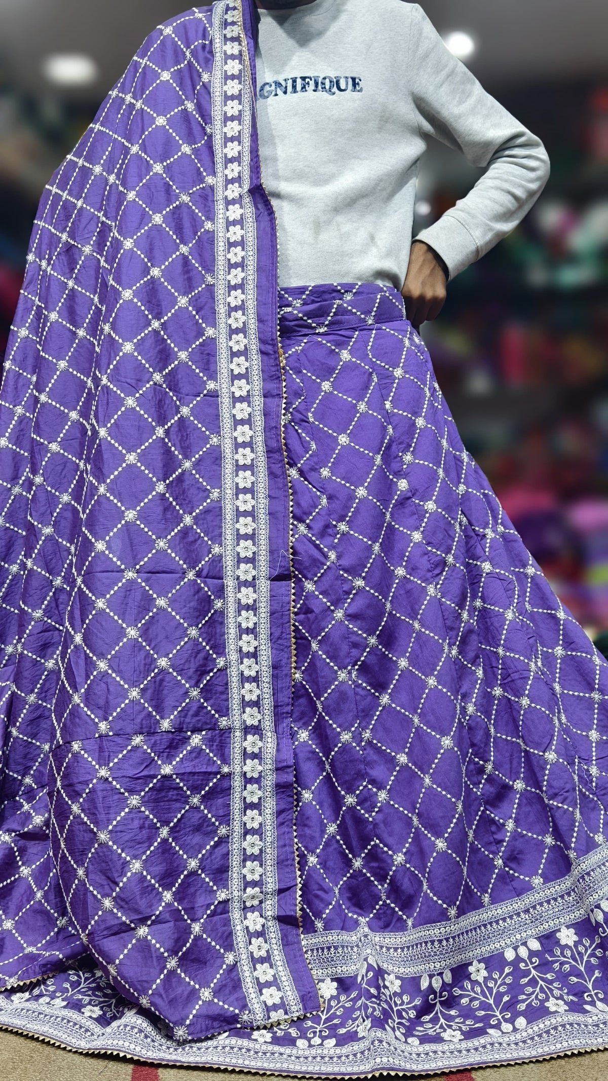 Mal Cotton Fabric Ghagra Choli with Full Work