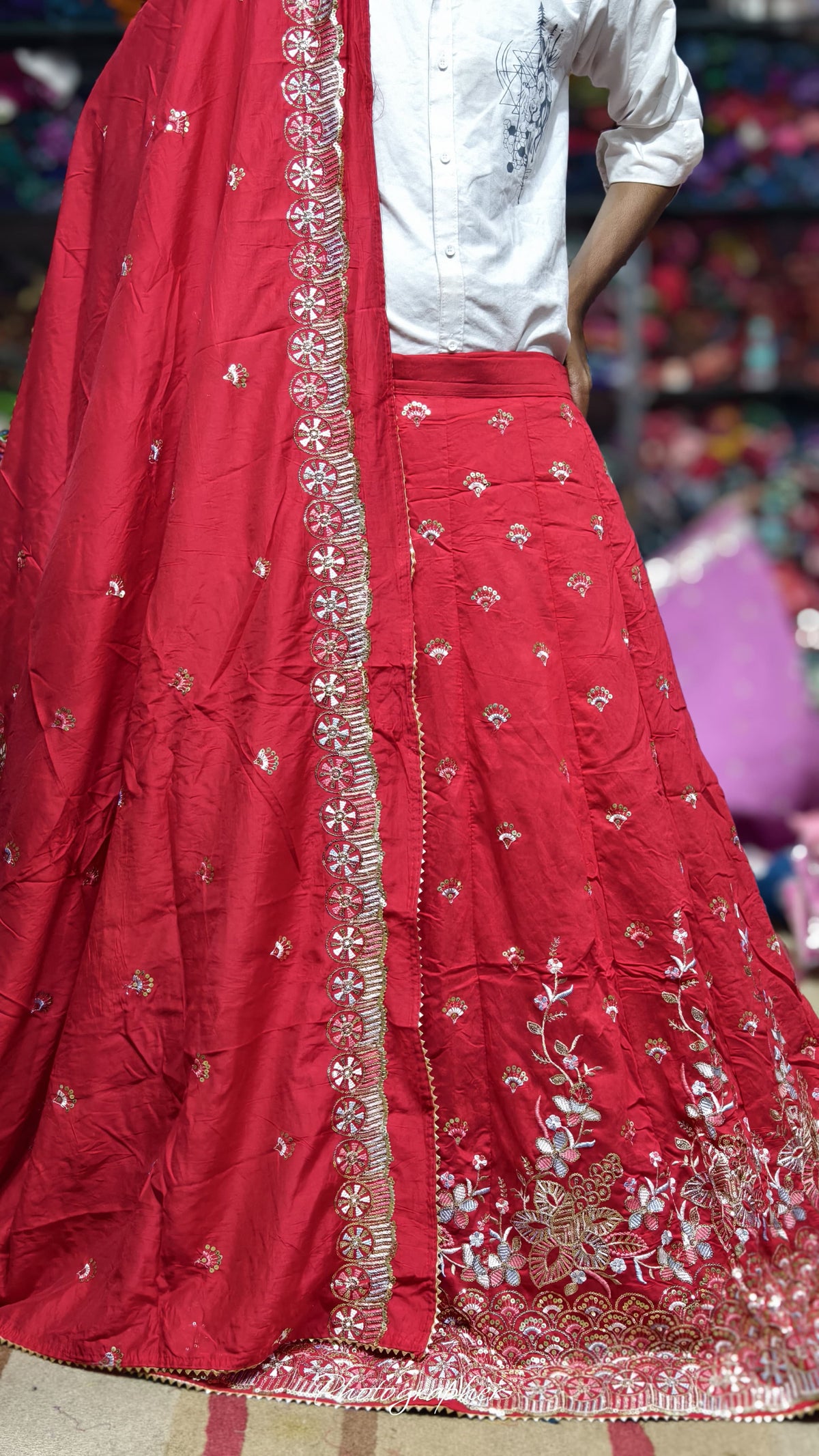 Mal Cotton Fabric Ghagra Choli with Full Work