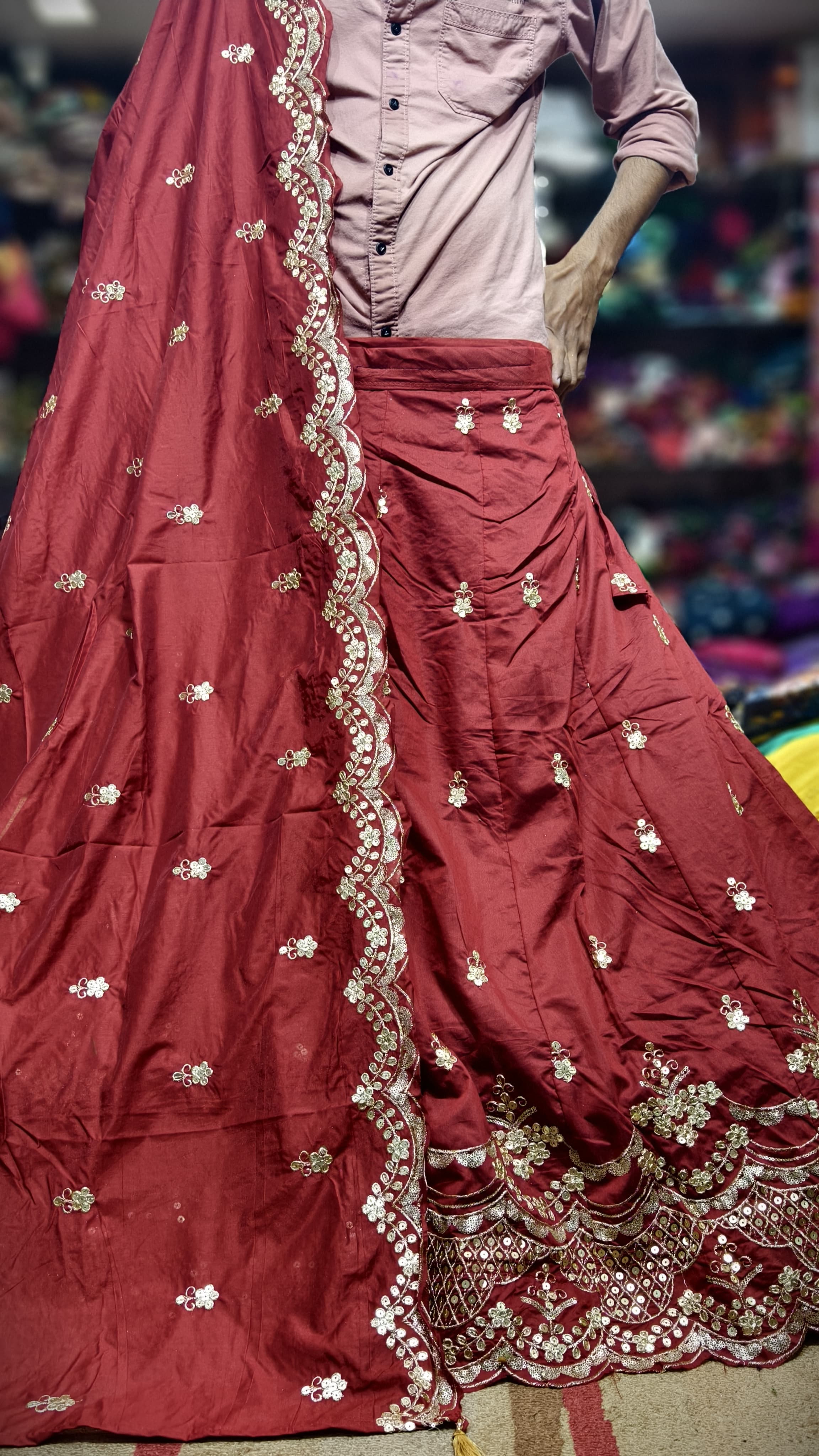 Mal Cotton Fabric Ghagra Choli with Full Work