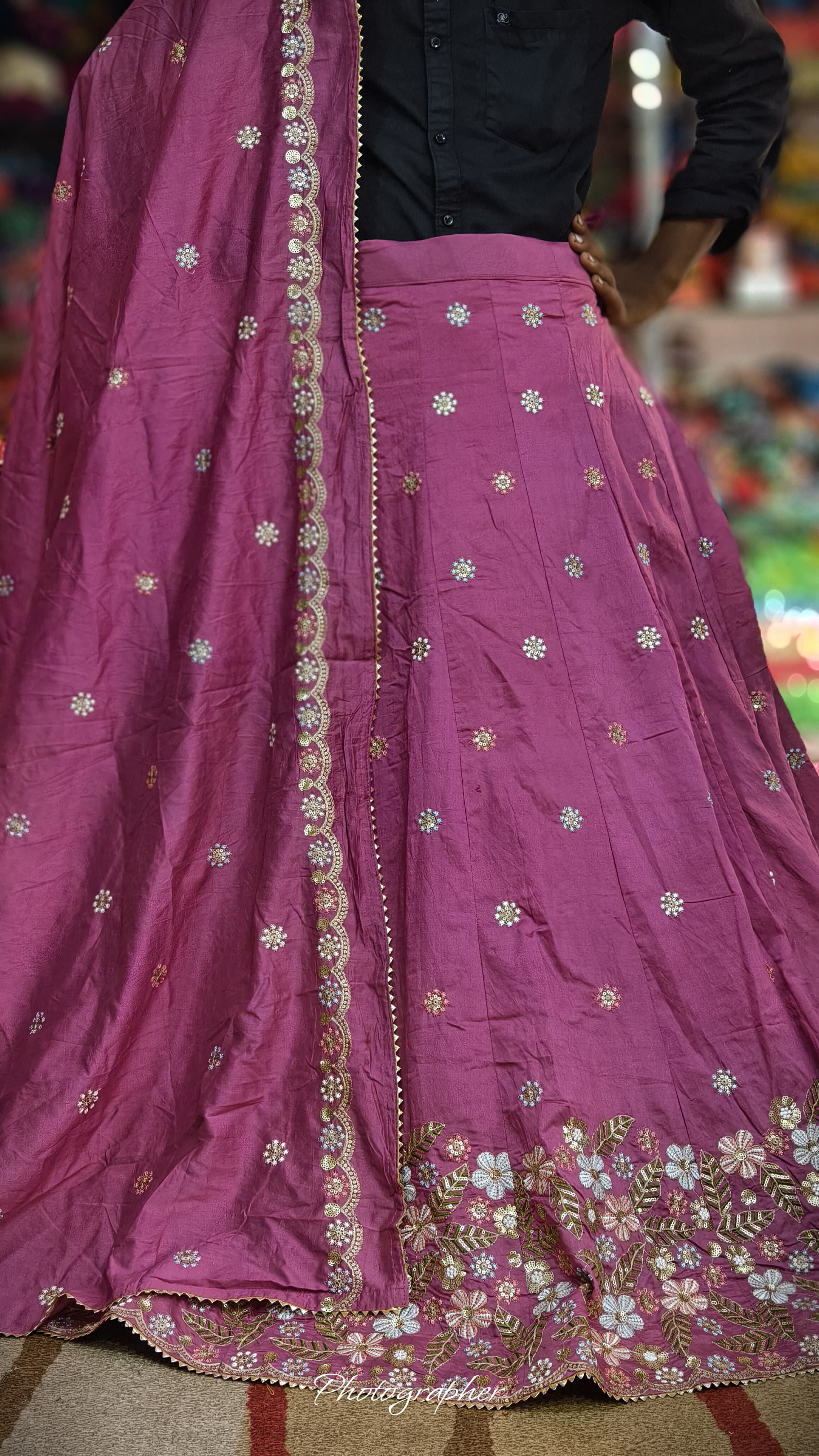 Mal Cotton Fabric With Full Off Work Ghagra Choli