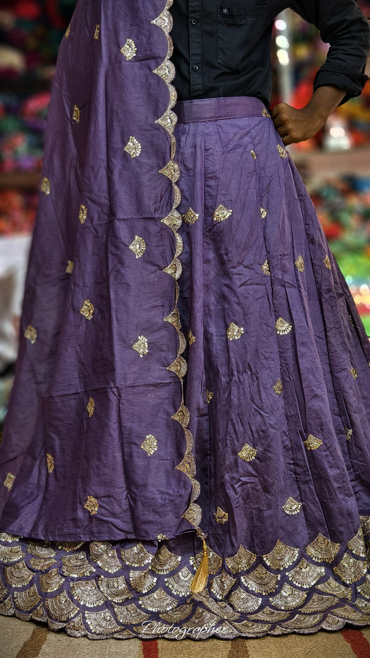 Mal Cotton Fabric With Full Off Work Ghagra Choli