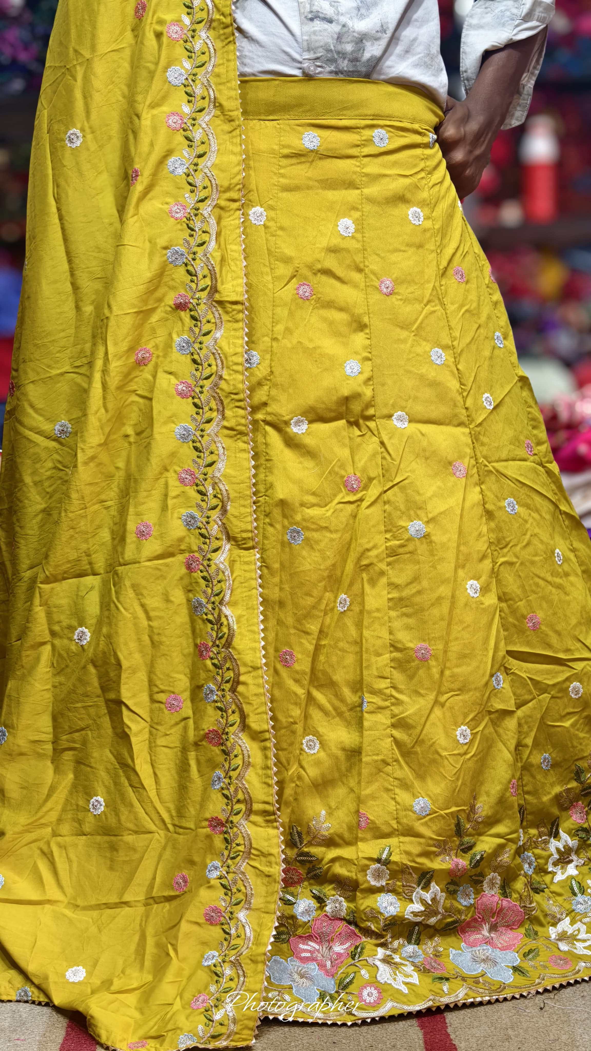 Mal Cotton Fabric With Full Off Work Ghagra Choli