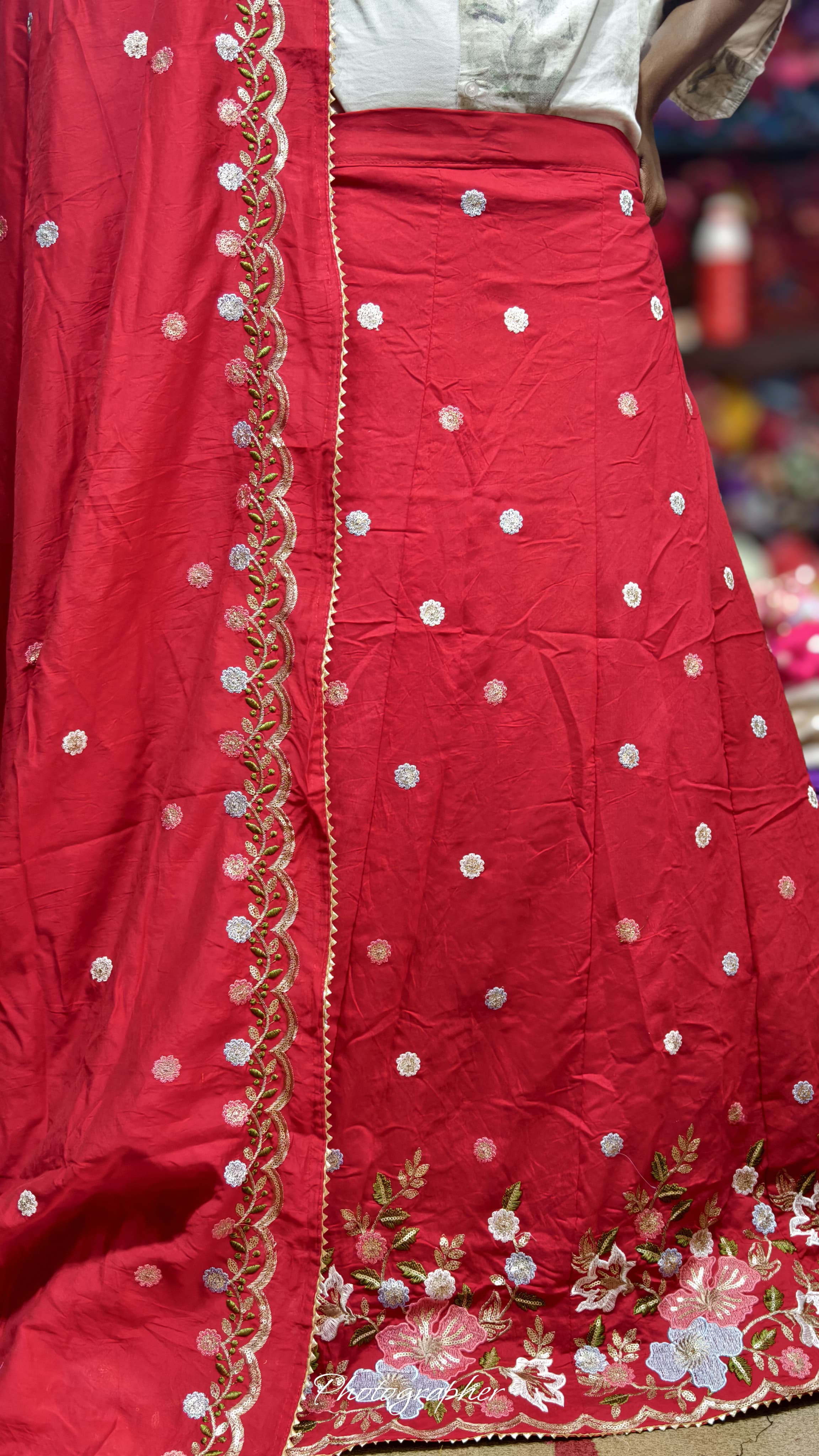 Mal Cotton Fabric With Full Off Work Ghagra Choli