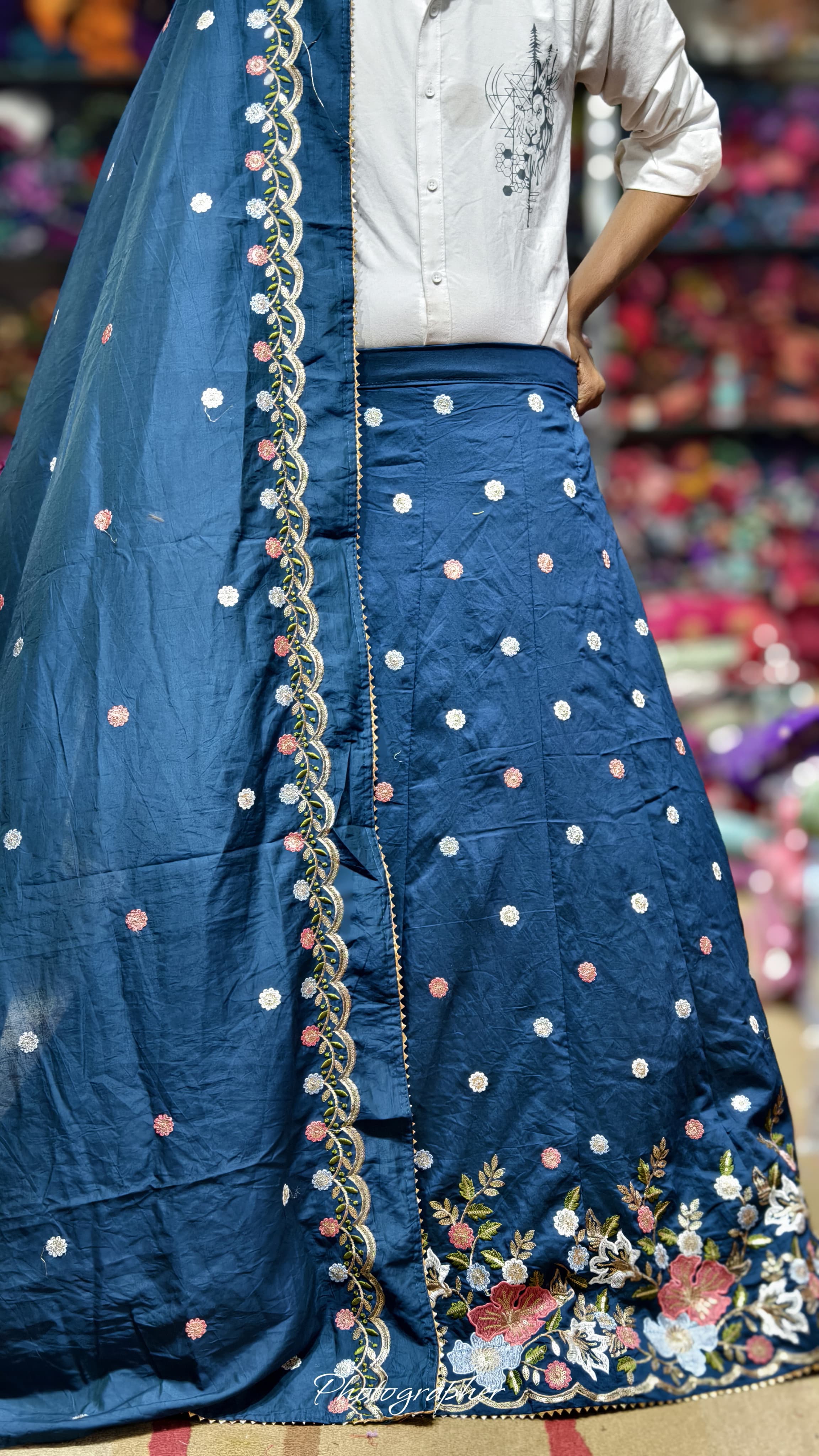 Mal Cotton Fabric With Full Off Work Ghagra Choli