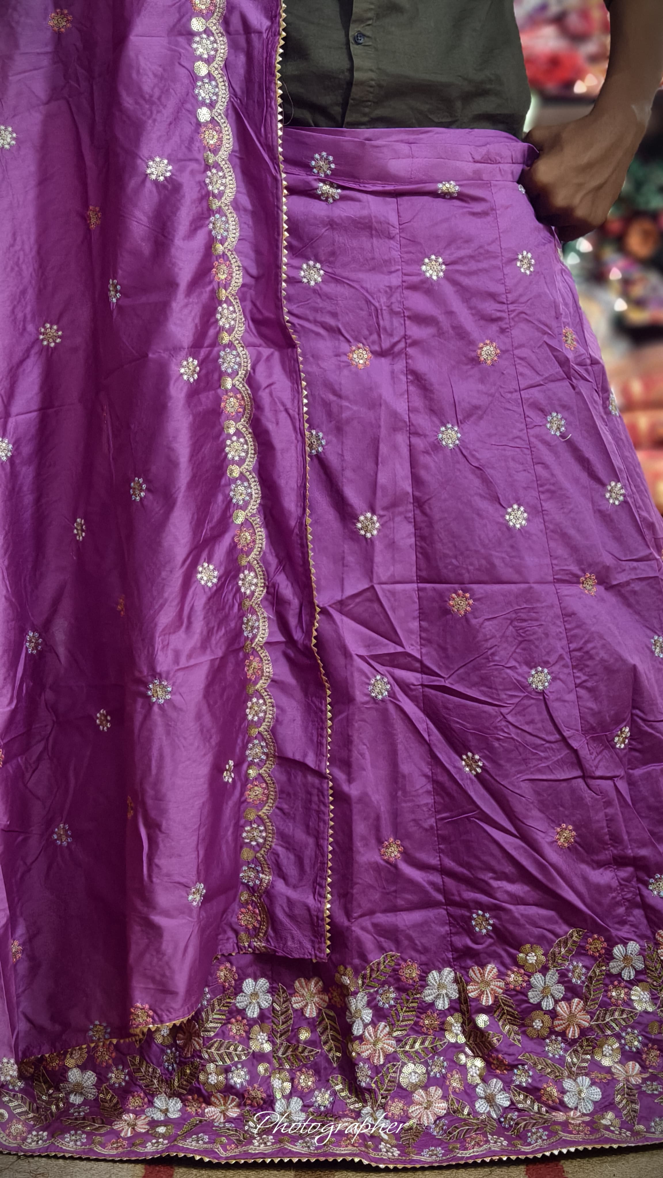 Mal Cotton Fabric With Full Off Work Ghagra Choli