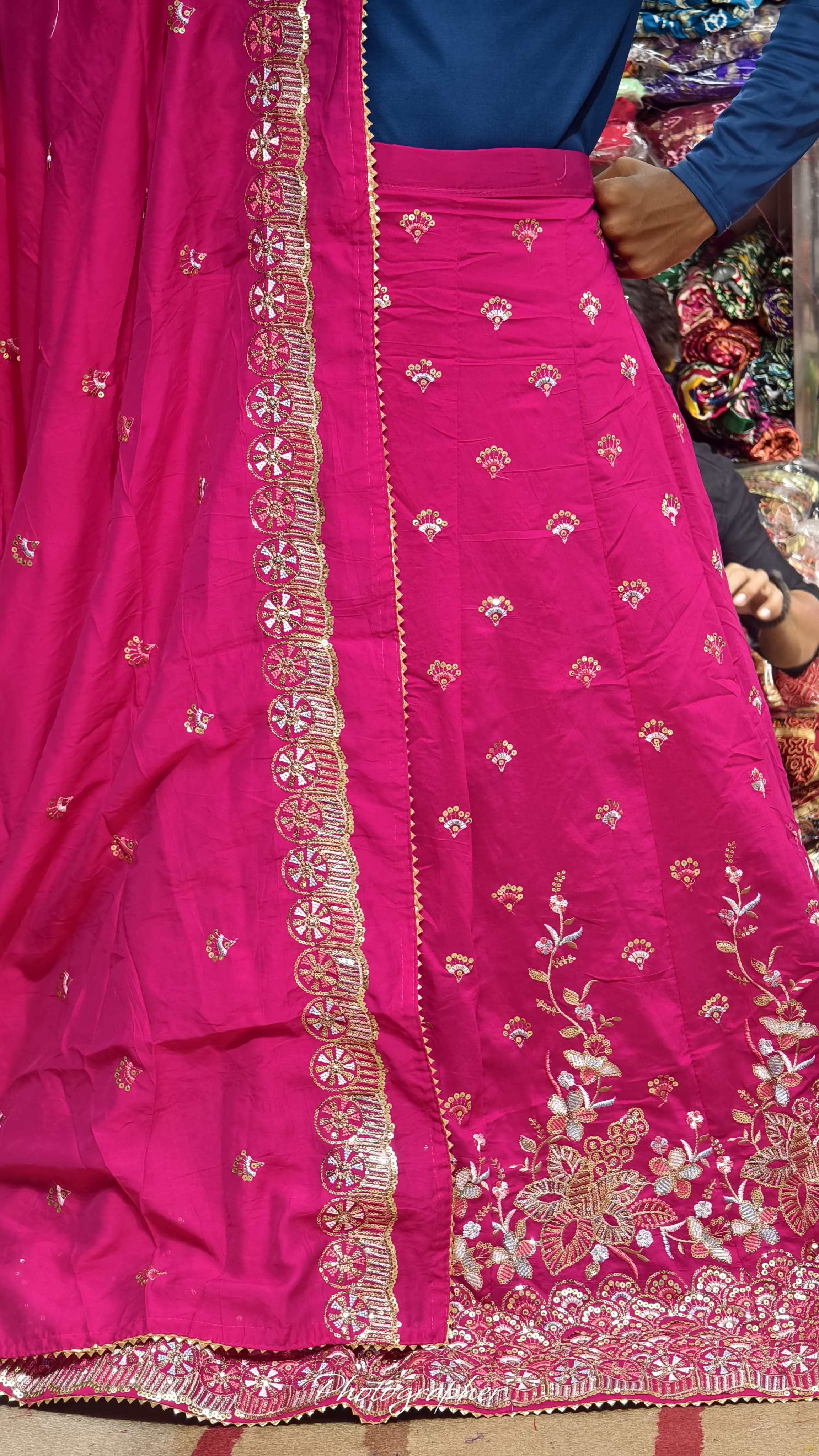 Mal Cotton Fabric With Full Off Work Ghagra Choli