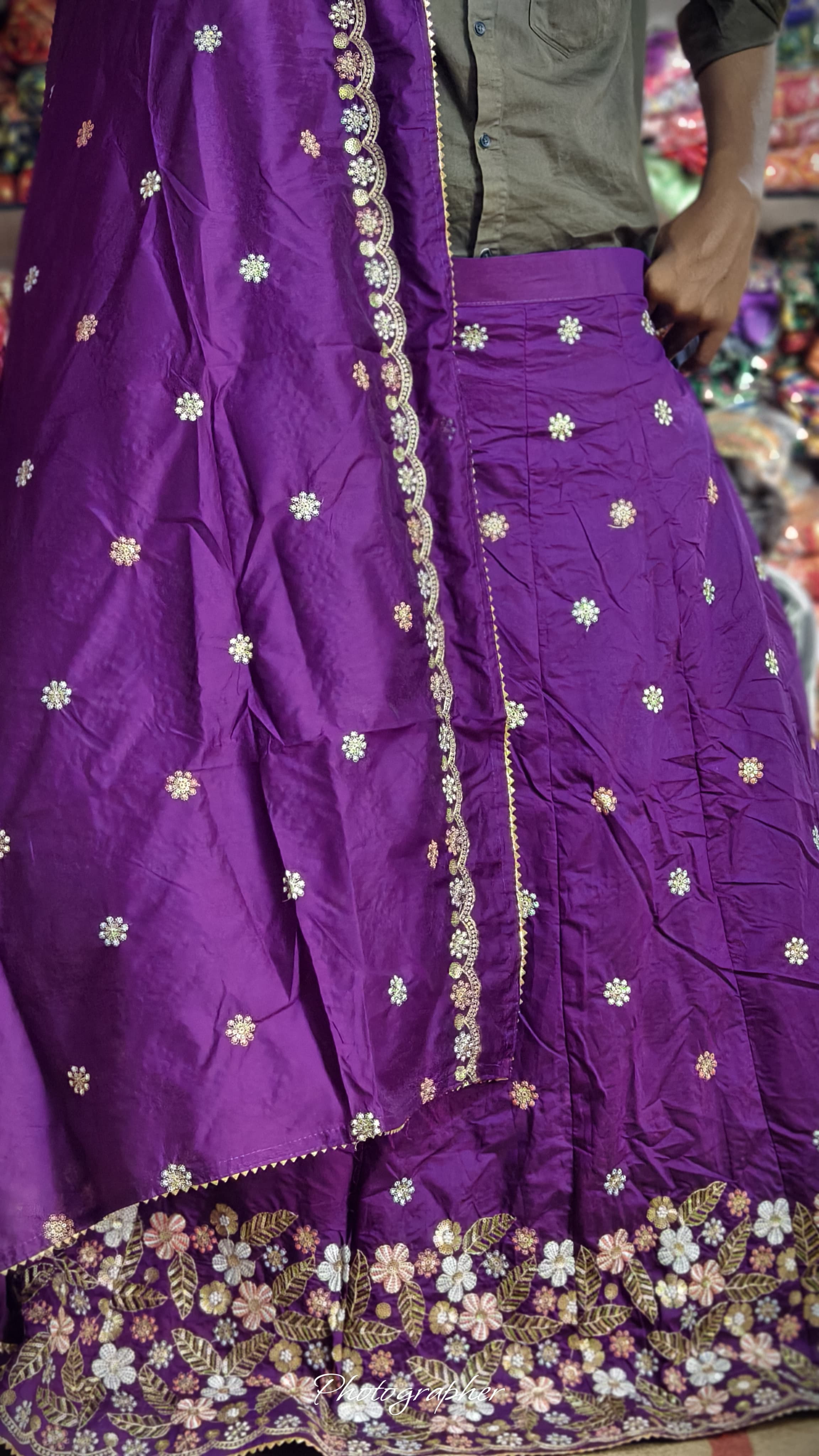Mal Cotton Fabric With Full Off Work Ghagra Choli