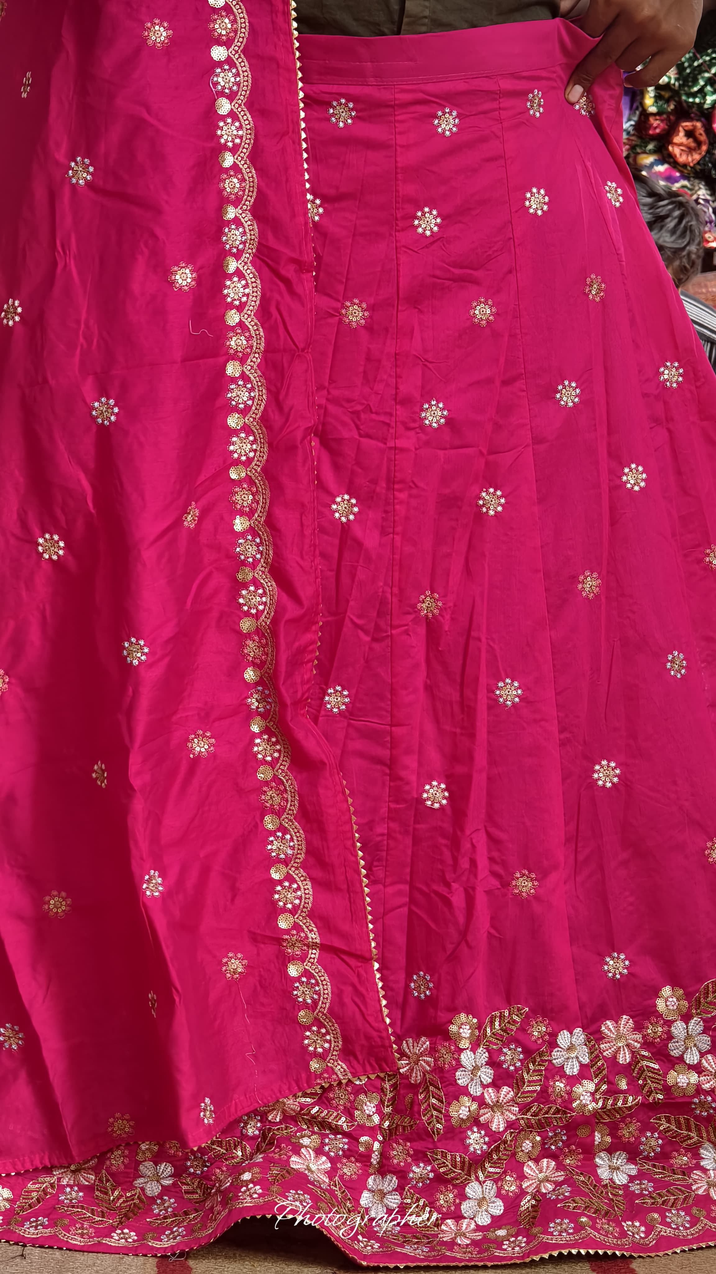 Mal Cotton Fabric With Full Off Work Ghagra Choli