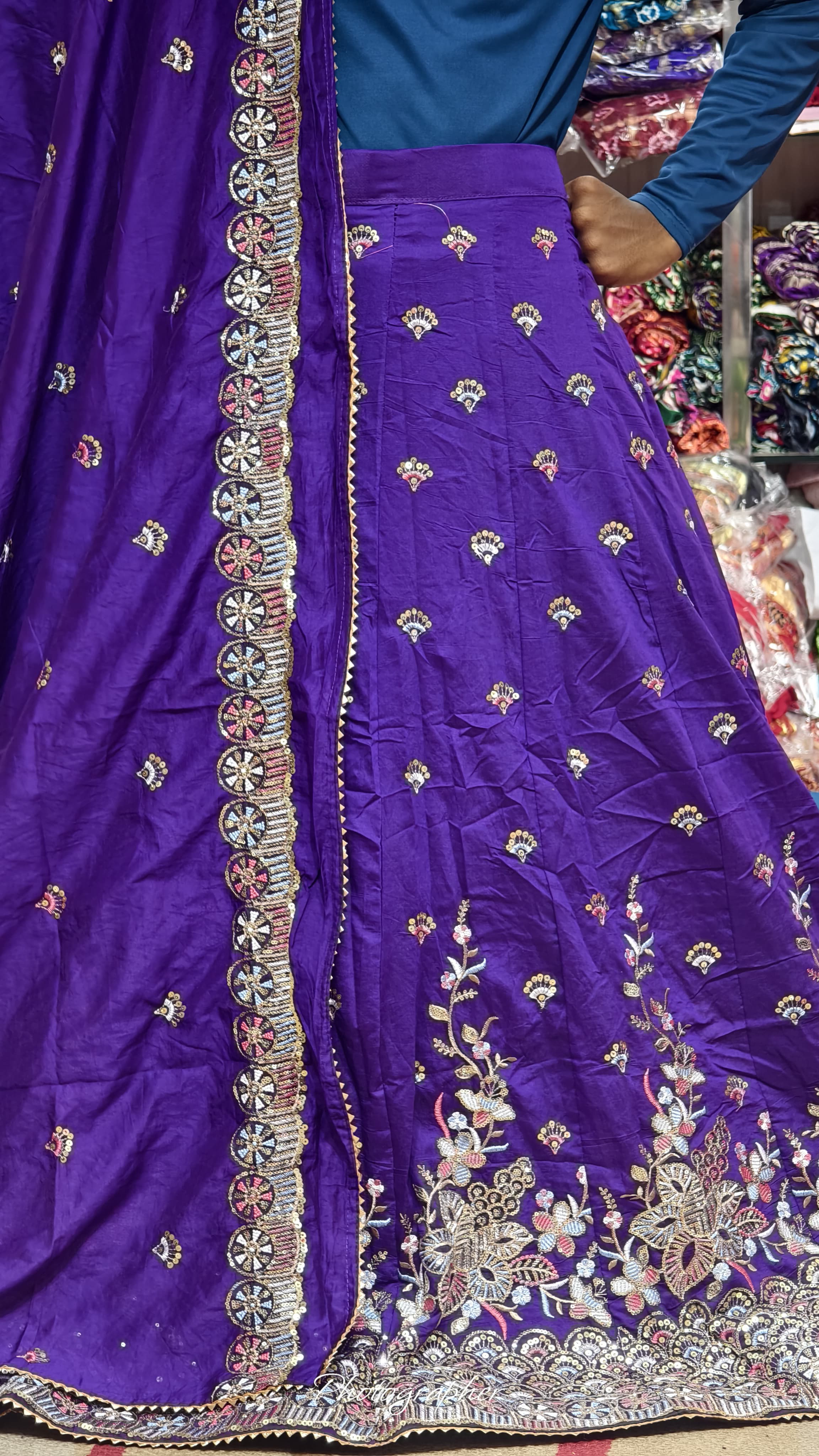 Mal Cotton Fabric With Full Off Work Ghagra Choli