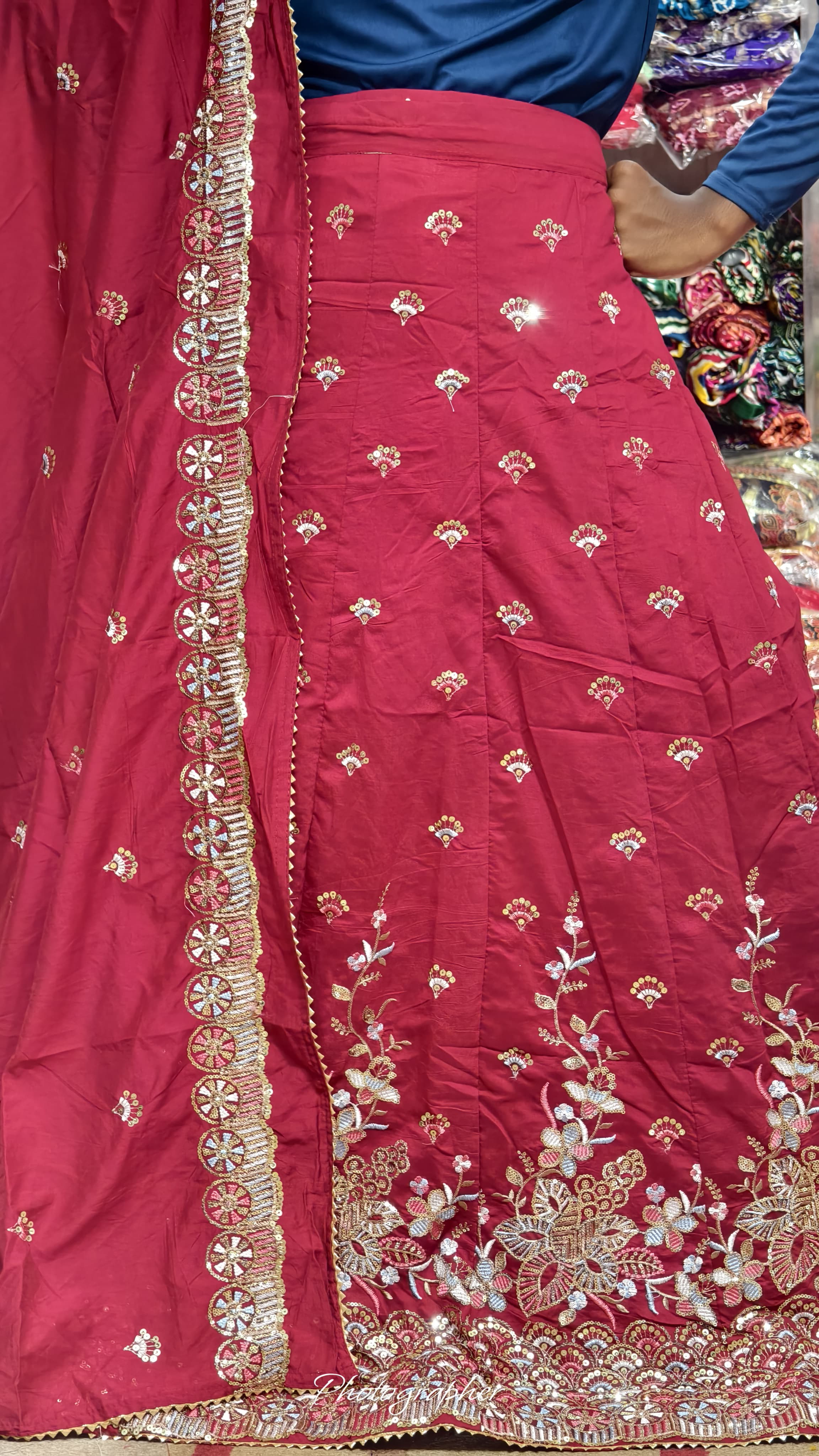 Mal Cotton Fabric With Full Off Work Ghagra Choli