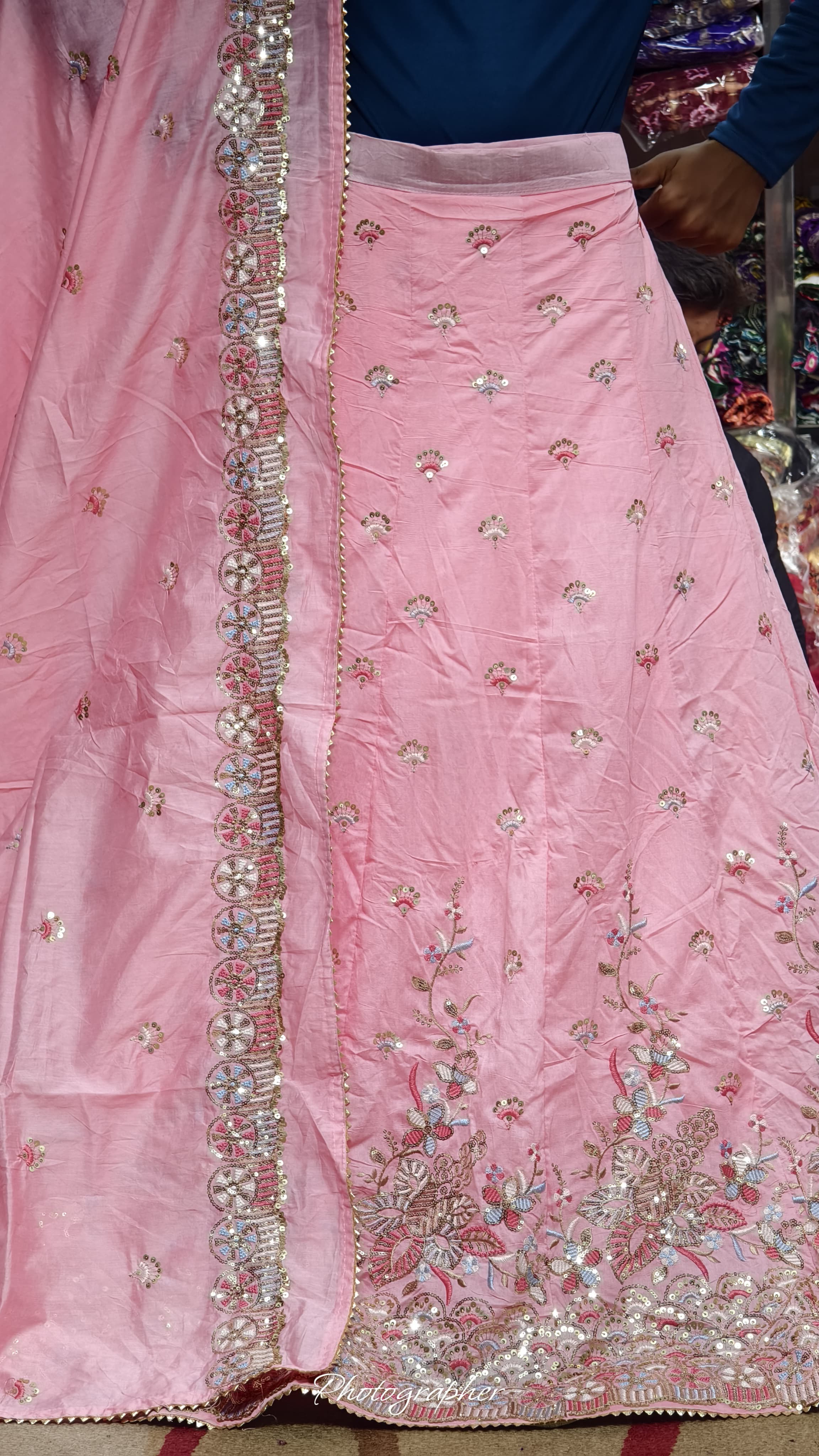 Mal Cotton Fabric With Full Off Work Ghagra Choli