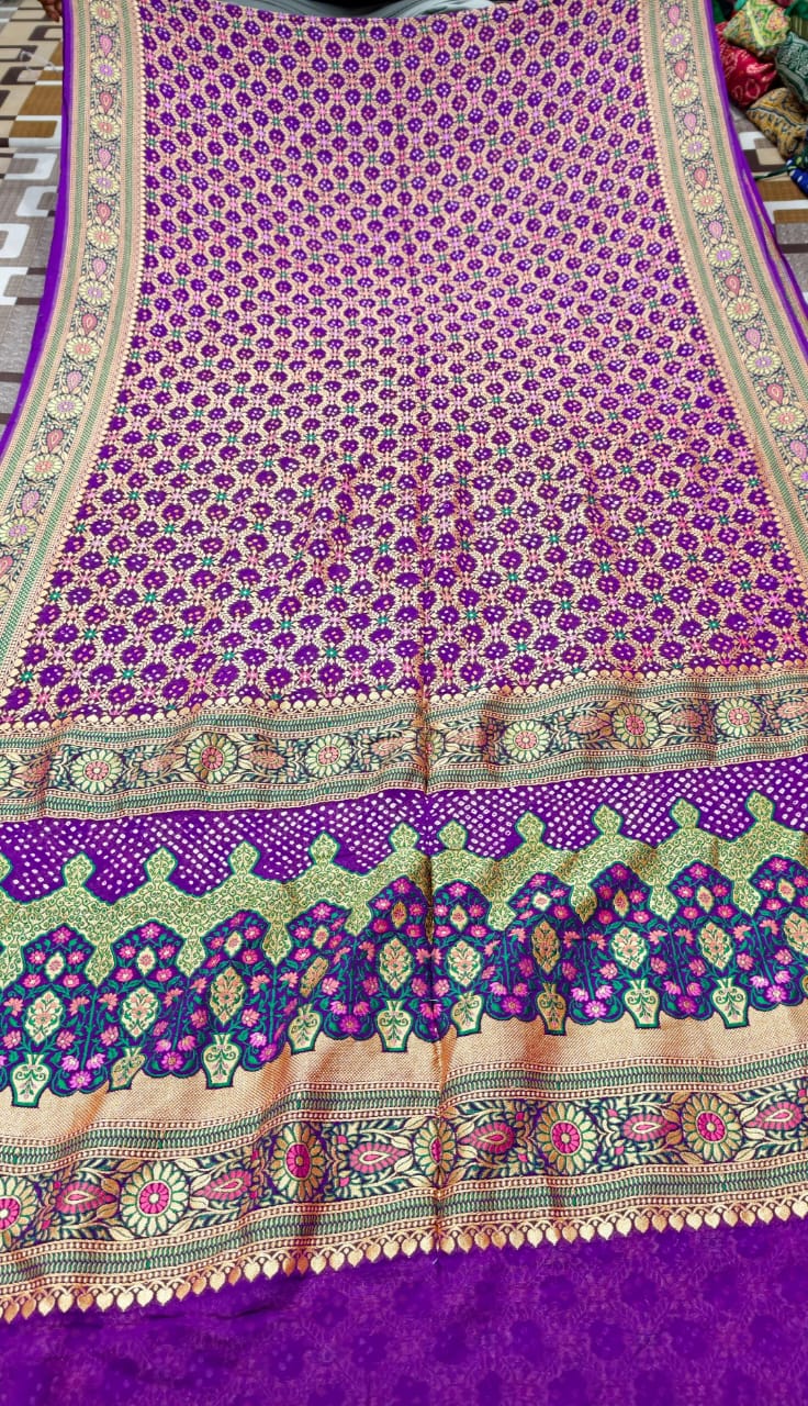 Mina Kari Bandhej Saree