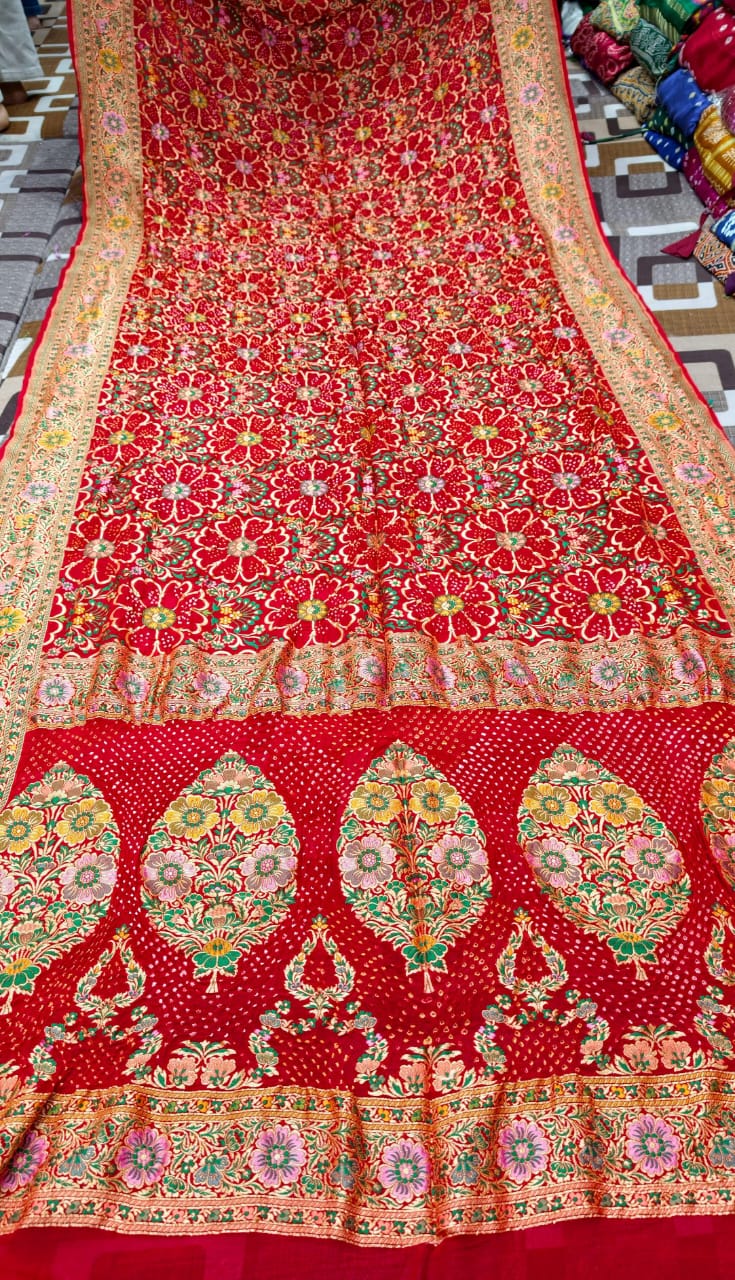 Mina Kari Bandhej Saree