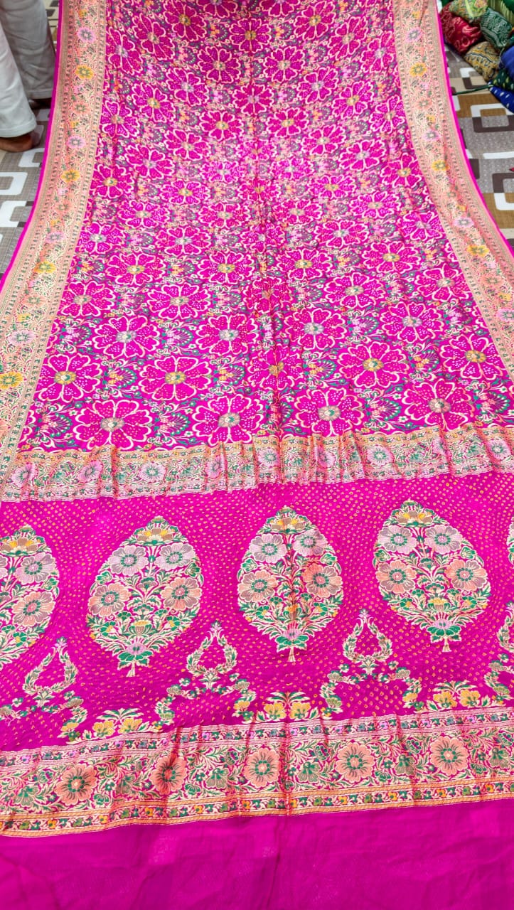 Mina Kari Bandhej Saree