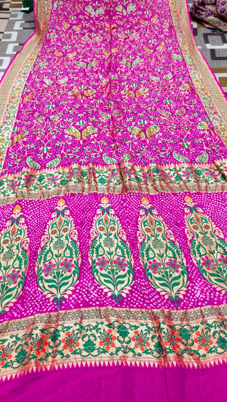 Mina Kari Bandhej Saree