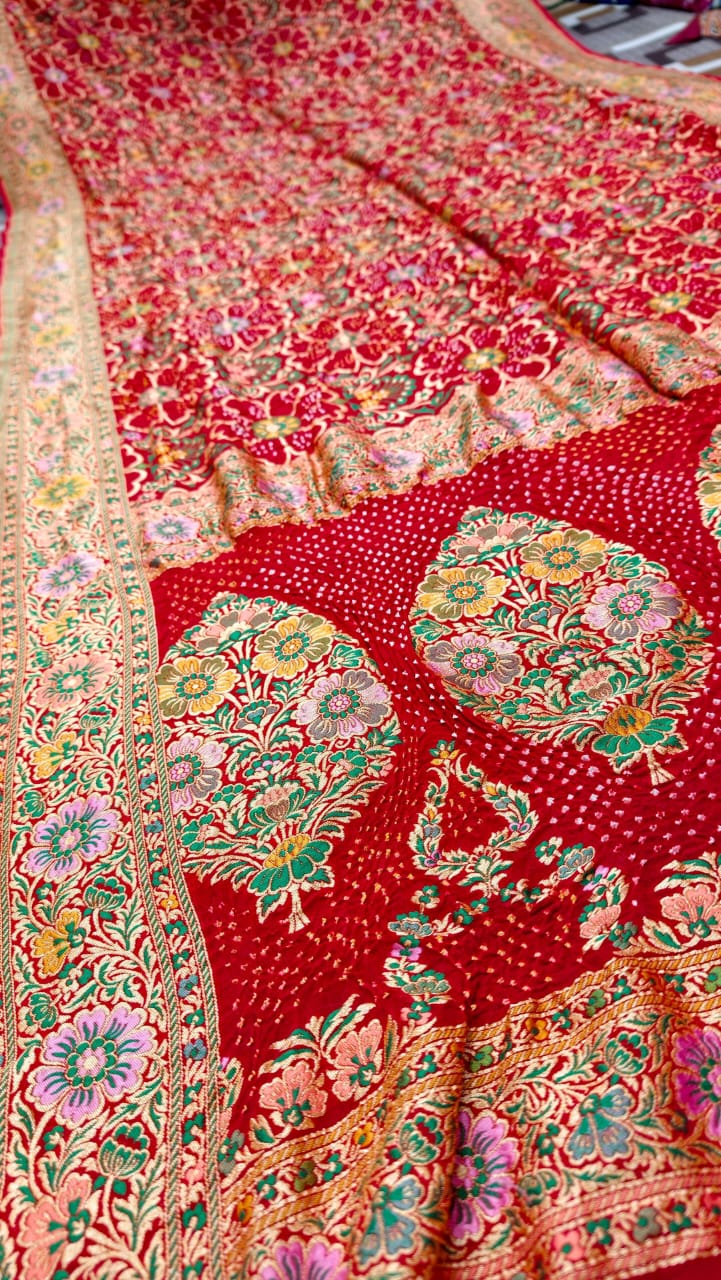 Mina Kari Bandhej Saree