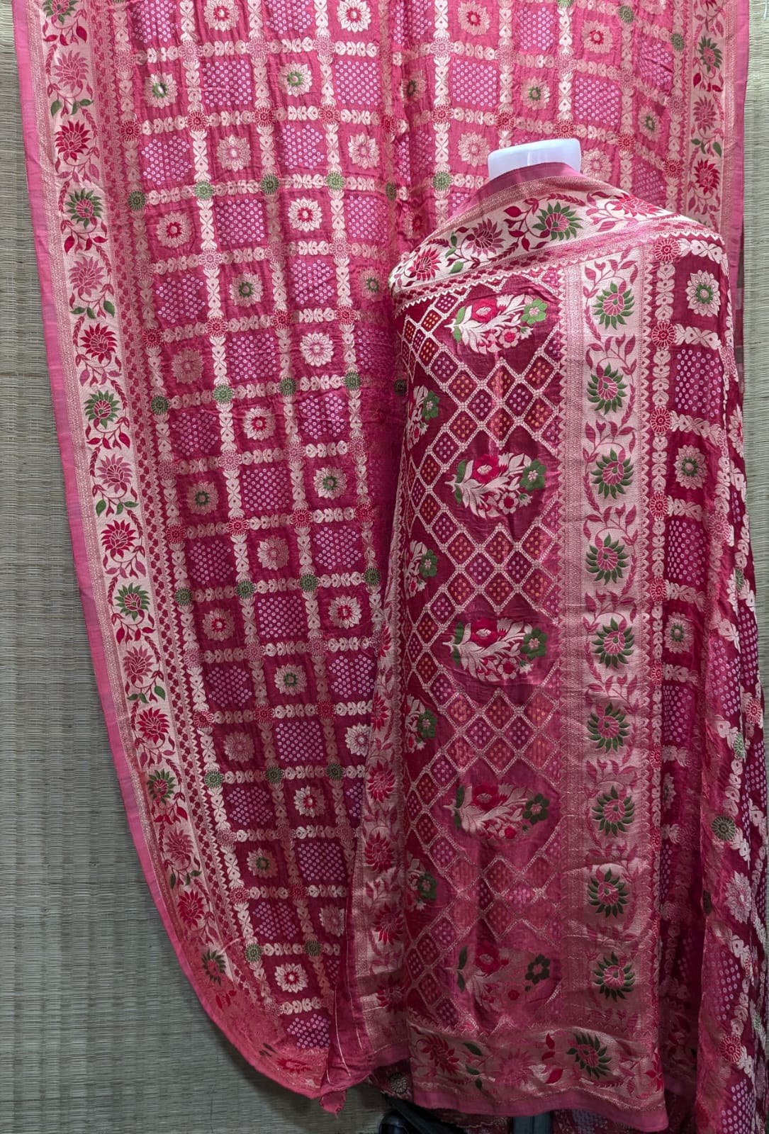 Modal Silk Weaving Bandhani Nakashi Pallu Border Saree