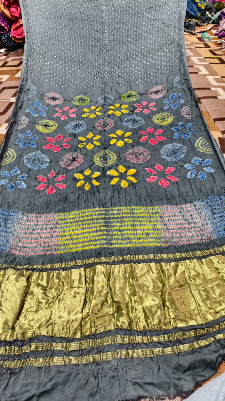 Original Pure Modal Gaji Silk Hand Shibori Saree