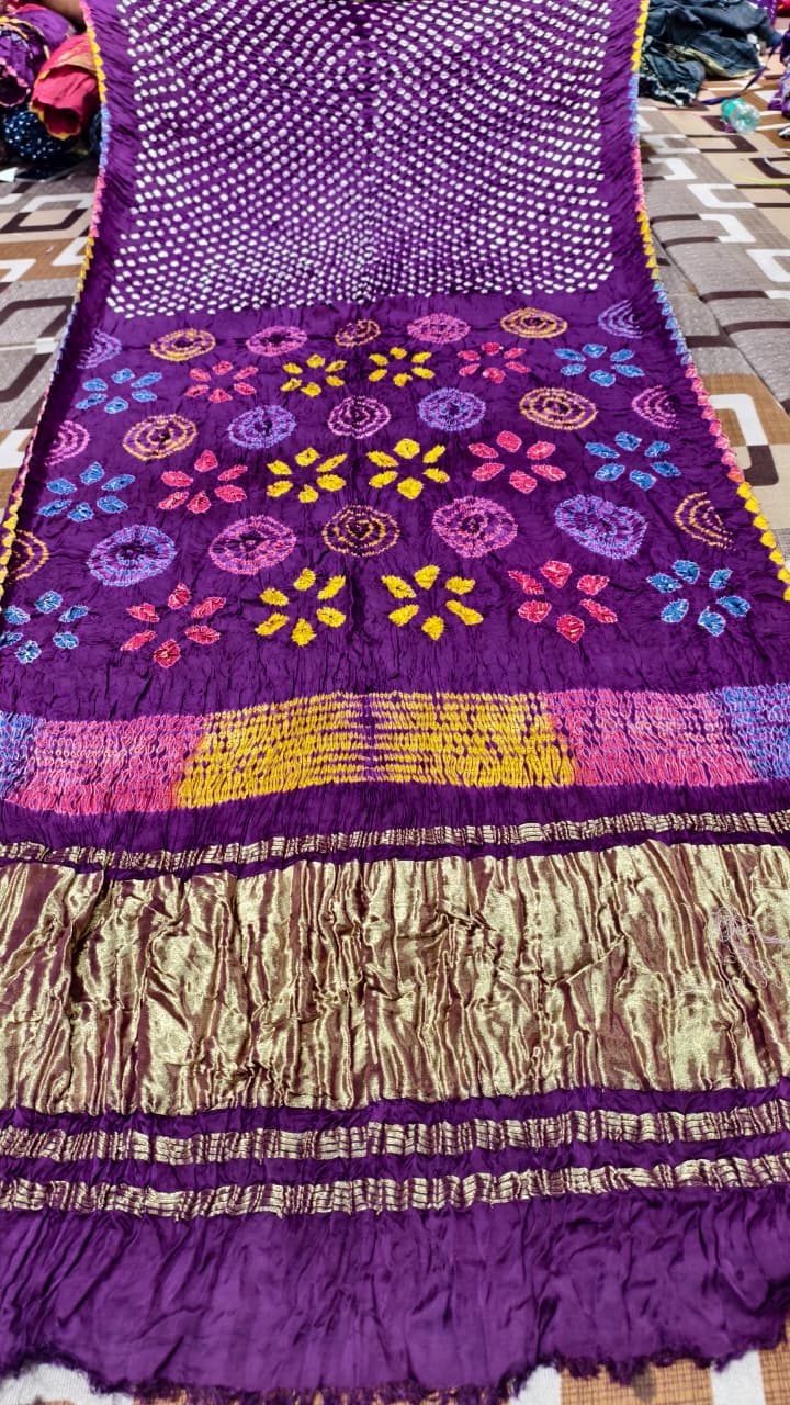 Original Pure Modal Gaji Silk Hand Shibori Saree