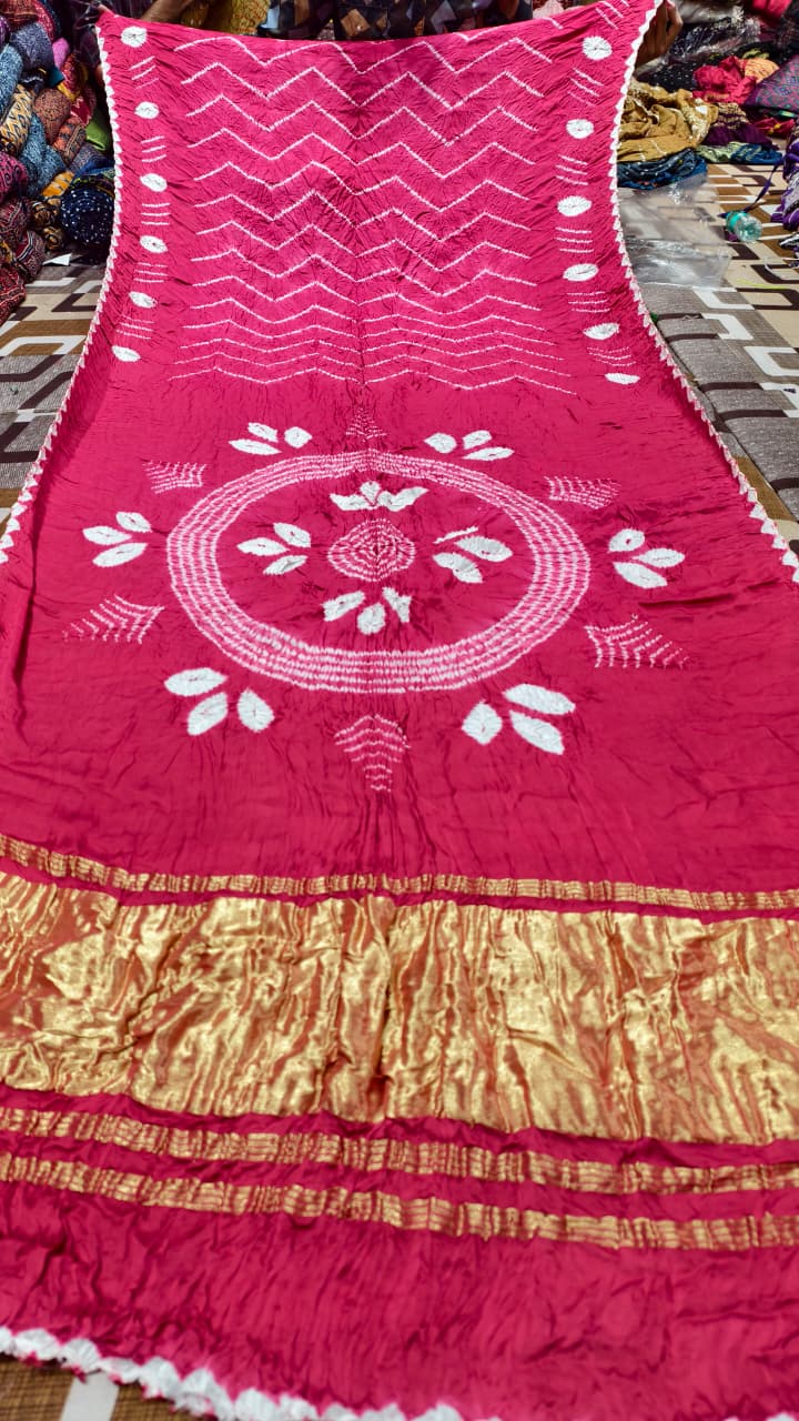 Original Pure Modal Gaji Silk Hand Shibori Saree