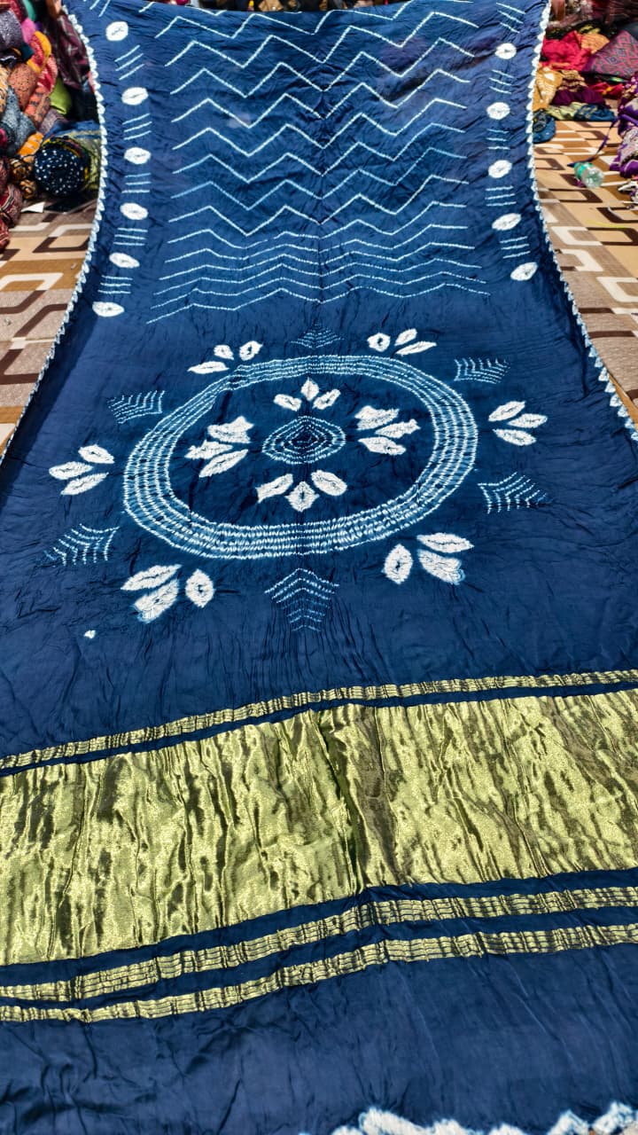 Original Pure Modal Gaji Silk Hand Shibori Saree