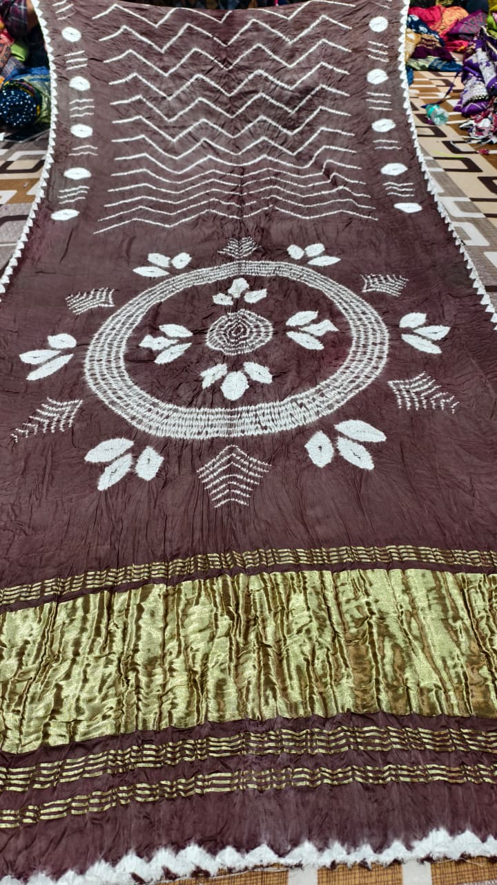 Original Pure Modal Gaji Silk Hand Shibori Saree