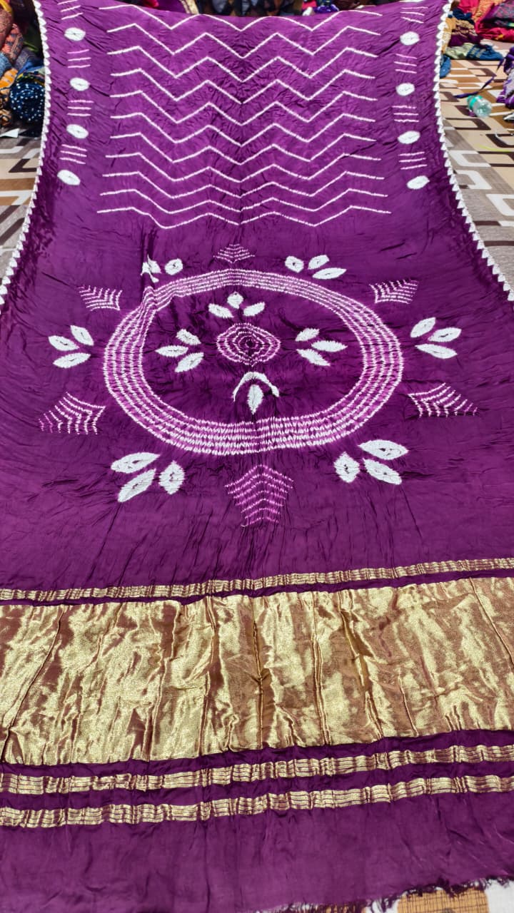 Original Pure Modal Gaji Silk Hand Shibori Saree