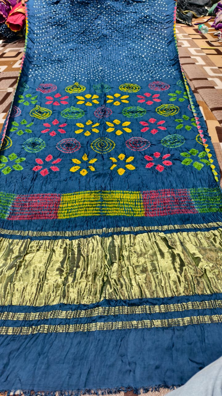 Original Pure Modal Gaji Silk Hand Shibori Saree